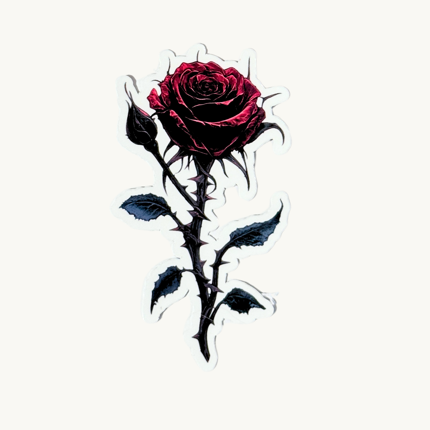 Gothic rose vinyl decal hand-held romantasy reader gift by The Sticker Era