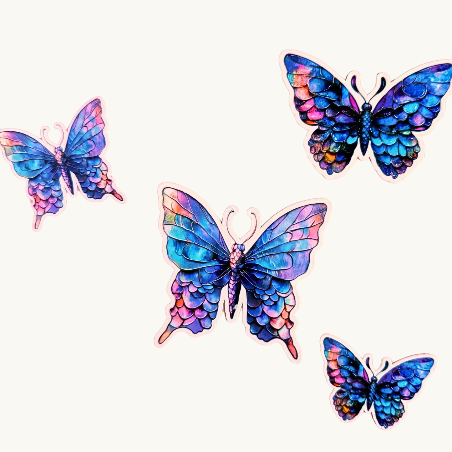 Iridescent Butterfly Sticker | Holographic Mermaid Scale Wings Vinyl Decal