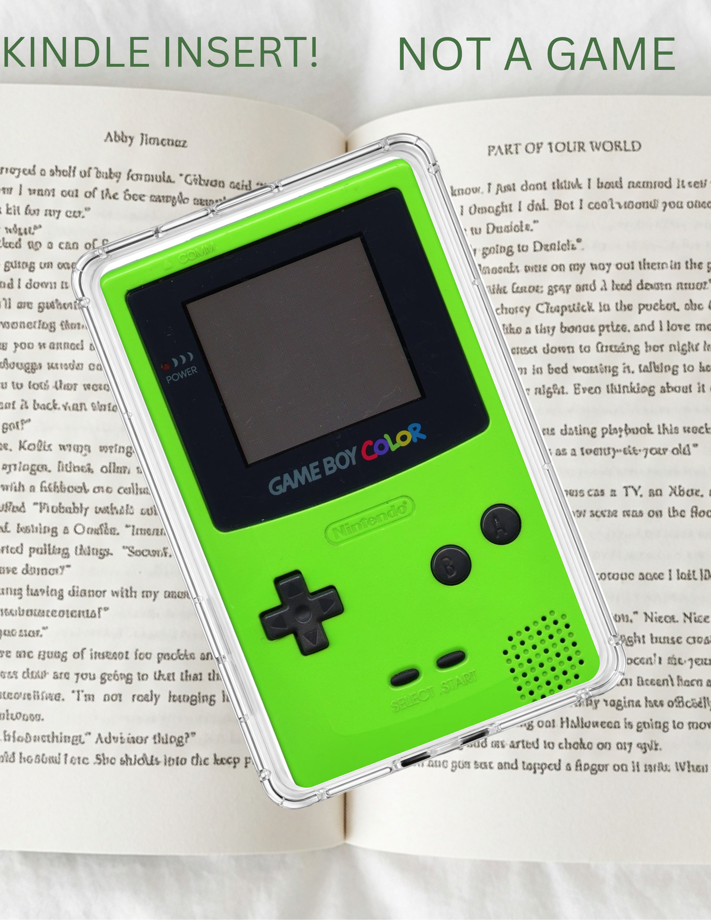 Retro Gamer Kindle Insert | 90s Handheld Nostalgic Clear Case Decor
