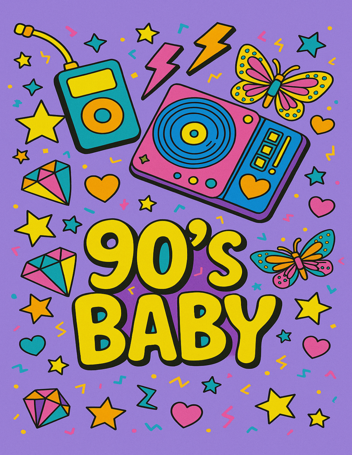 90s Digital Coloring Pages | 45-Page Retro Nostalgia Coloring Book | Printable Nineties Pop Culture Art | Adult Instant Download Activity for Stress Relief - The Sticker Era