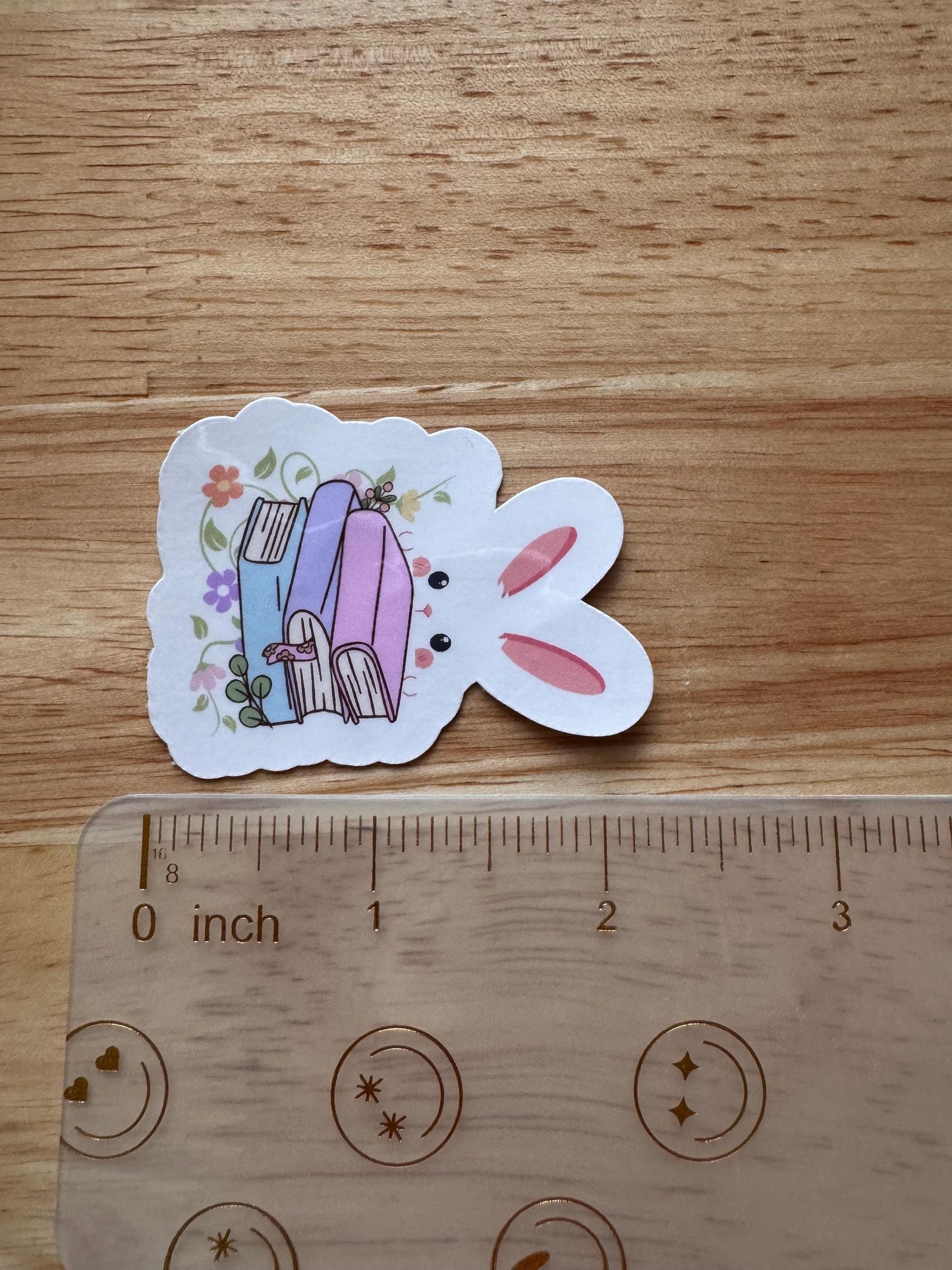 Bookish Bunny Sticker: Waterproof Rabbit Reading Books Vinyl Decal __etsy:6706946401