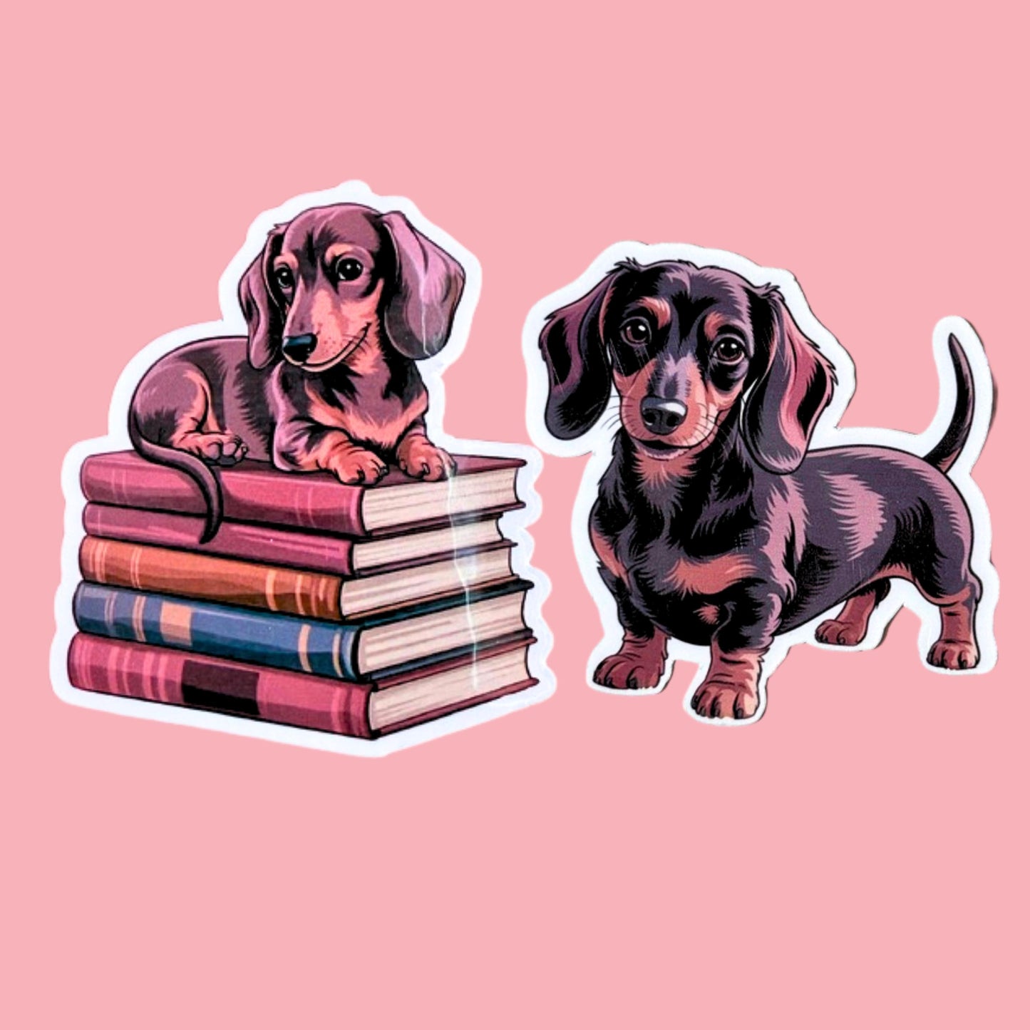 Dog Sticker Bundle – Corgi & Dachshund Bookish Vinyl Set of 3 __etsy:7781474875