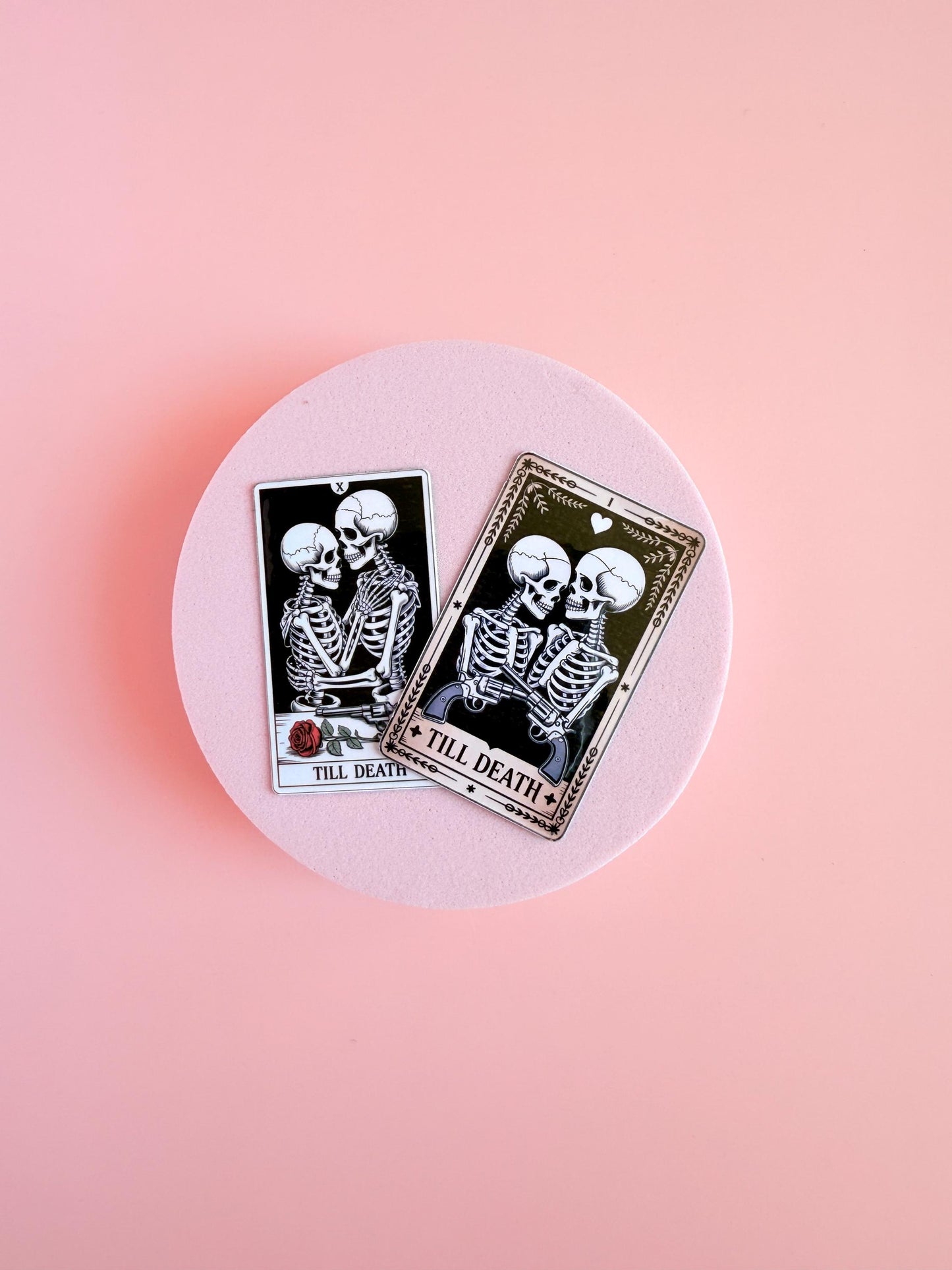 Gothic Skeleton Couple Tarot Sticker Set: Dark Romance Vinyl Decals __etsy:6906759232