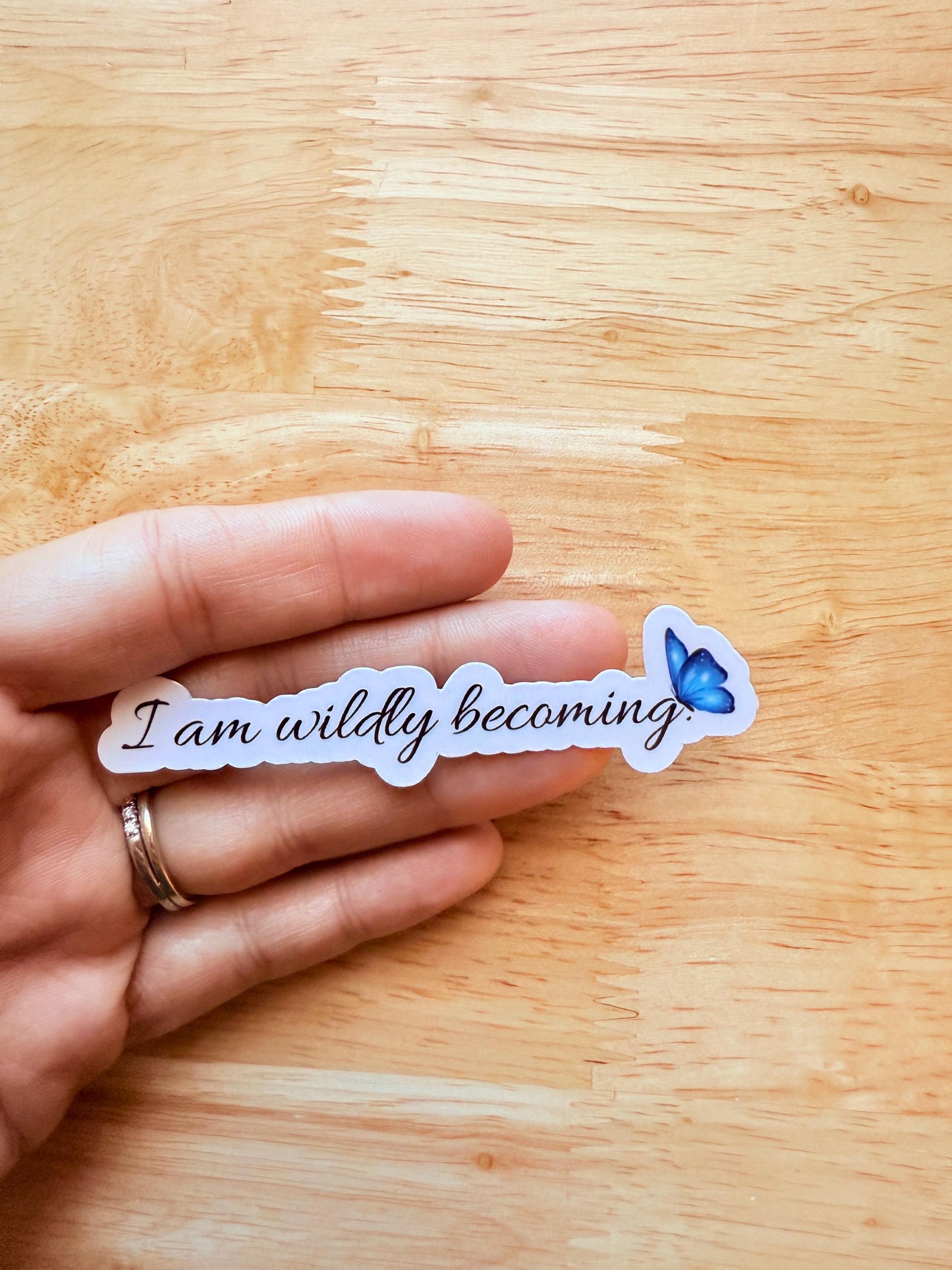 Inspirational Vinyl Sticker – "I Am Wildly Becoming" Motivational Decal for Journals __etsy:6747318622