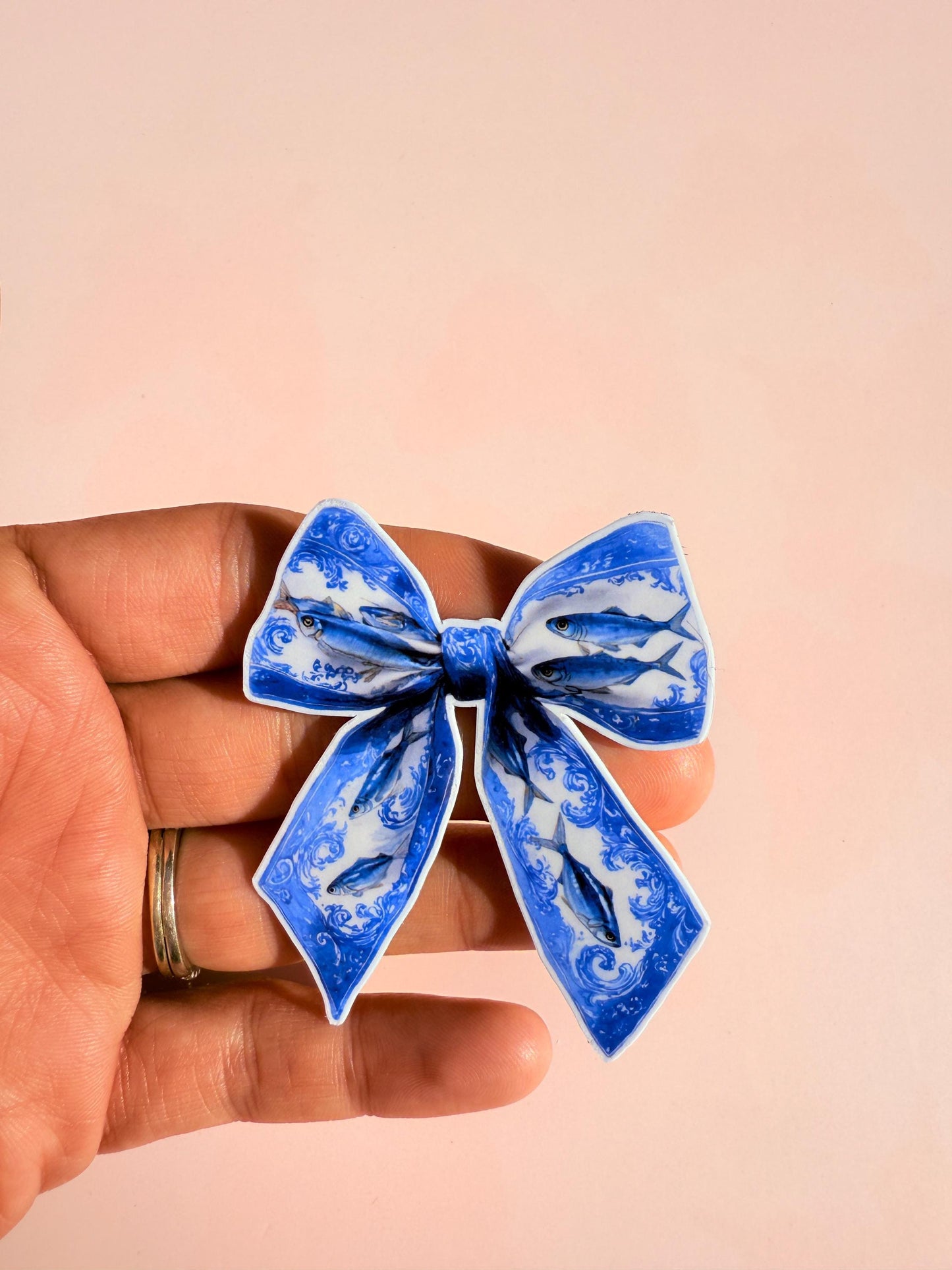 Nautical Bow Sticker: Blue Fish Marine Life Vinyl Decal __etsy:6977031116