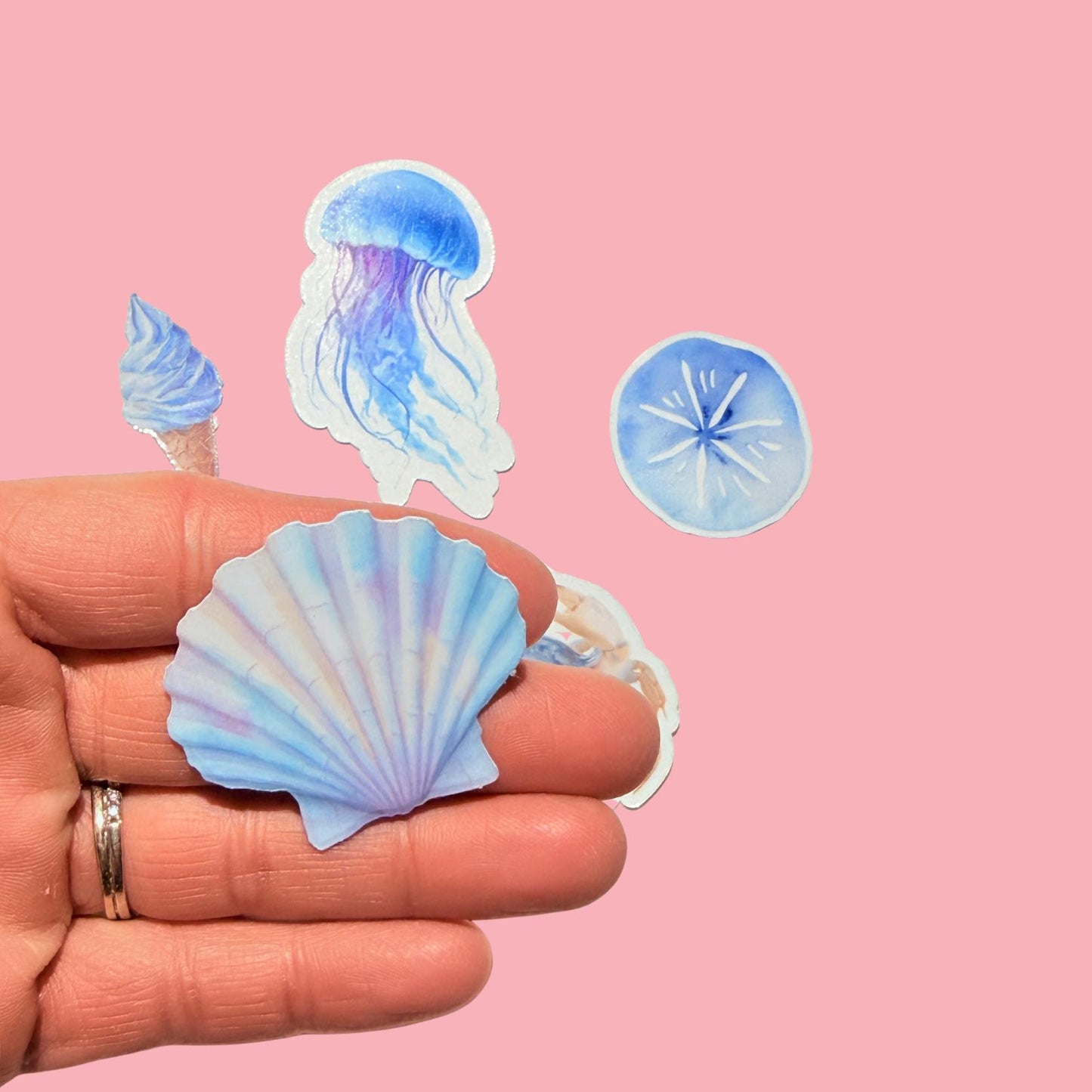 Ocean Sticker Pack – Pick Your Design, Watercolor Sea Vinyl Decals for Water Bottle & Kindle __etsy:7990815126