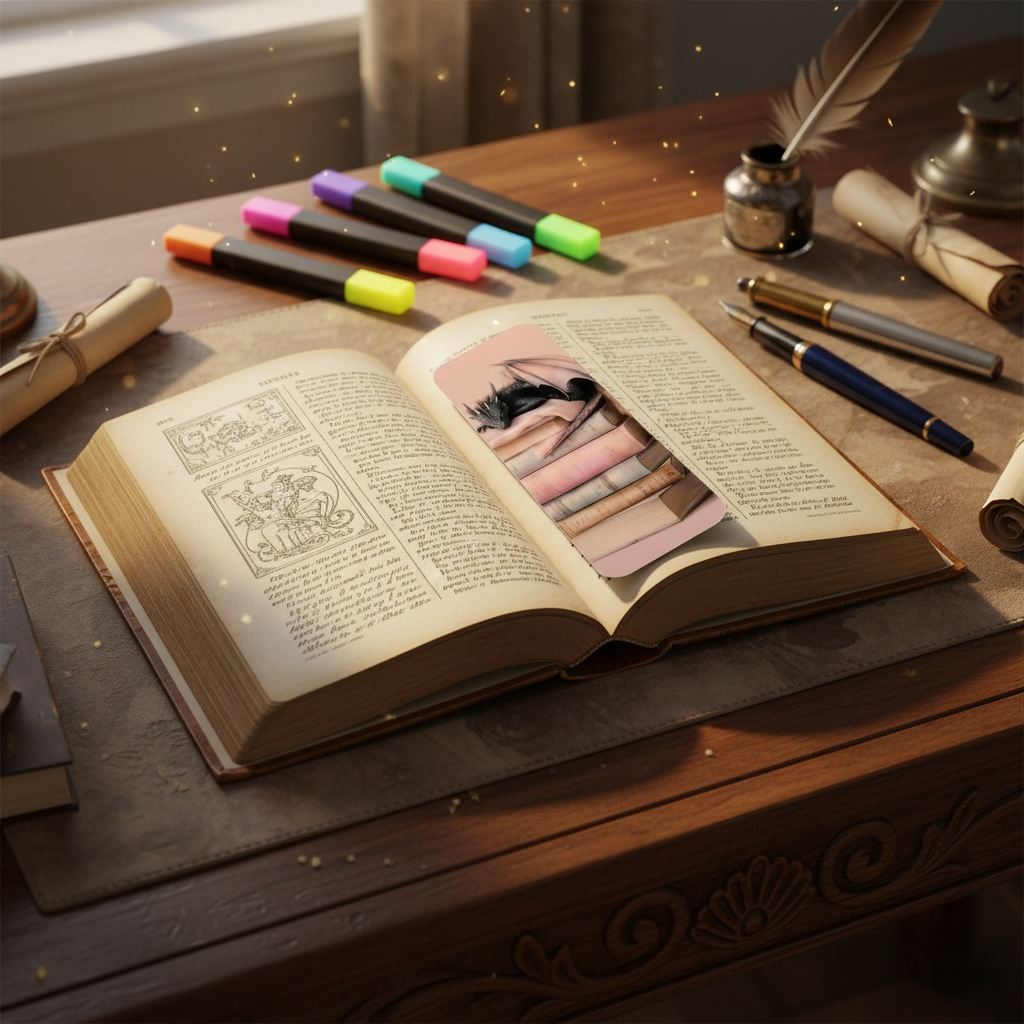 Small gift for bookworms and fantasy lovers, dragon page marker