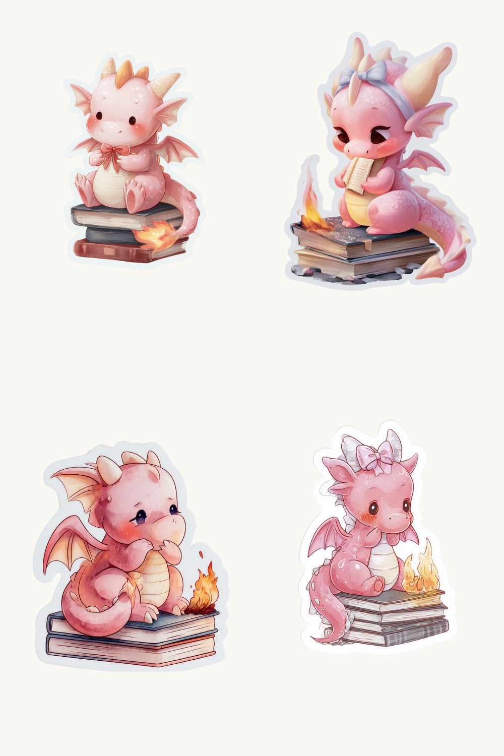 Pink Dragon Sticker | Kawaii Bookish Fantasy Vinyl Decal