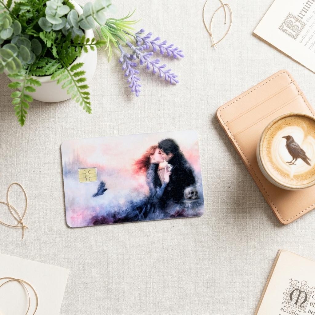 Romantasy Couple Card Skin, Dark Romance Debit Card Cover Vinyl __etsy:8156704915