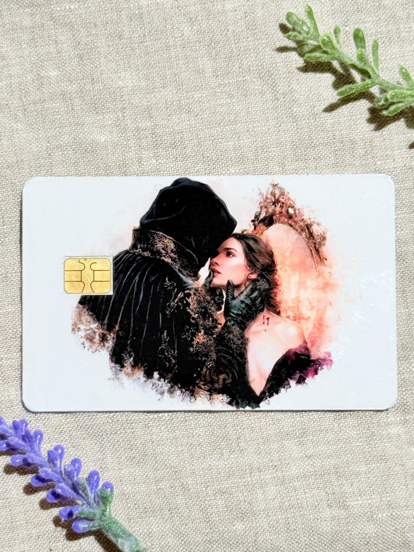 Dark gothic vampire couple card skin by The Sticker Era 3 __etsy:8108850376