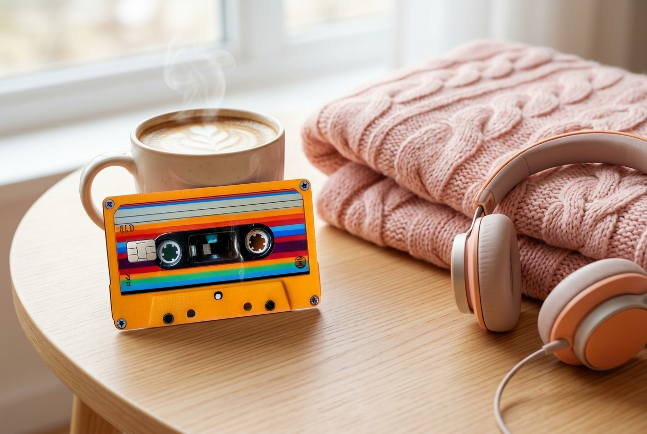 Retro Cassette Tape Card Skin | 80s 90s Rainbow Aesthetic