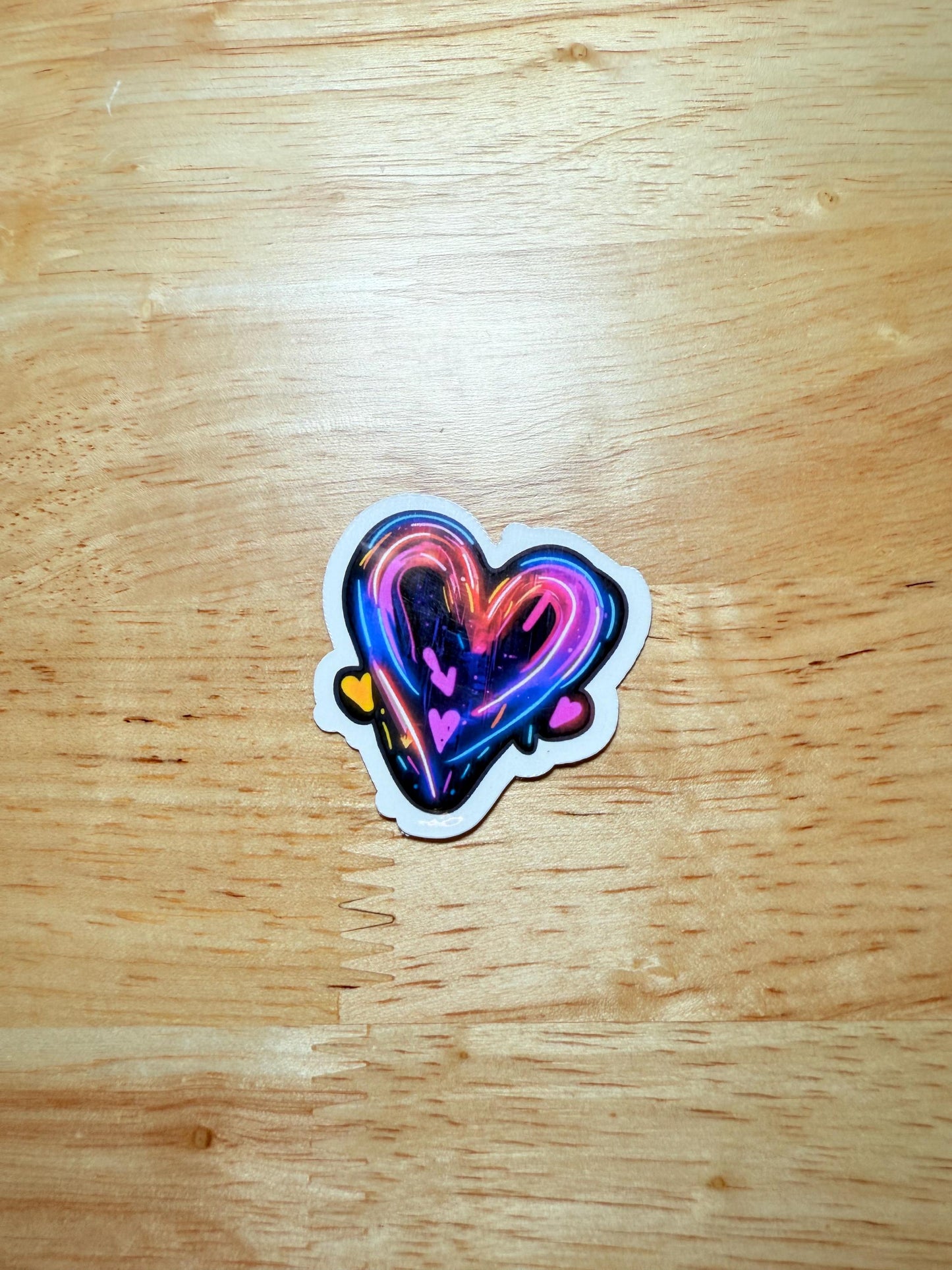 Neon Heart Sticker Decal – Bright Vinyl Sticker for Journals, Laptops & Planners - The Sticker Era