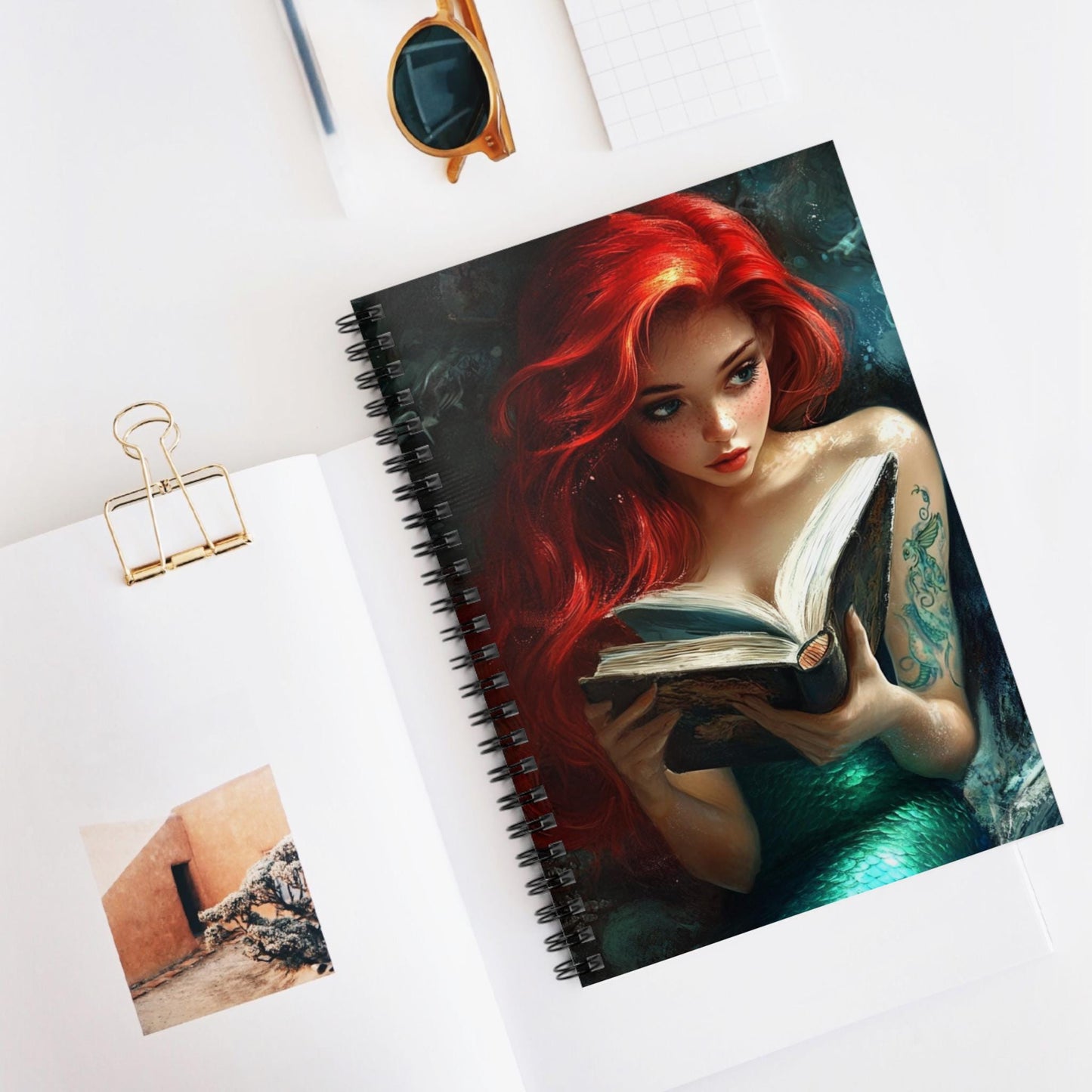 Mermaid Art Spiral Notebook - Perfect for Writing, Journaling, or School, Gift for Ocean Lovers, Fantasy Enthusiasts, Unique Stationery - The Sticker Era