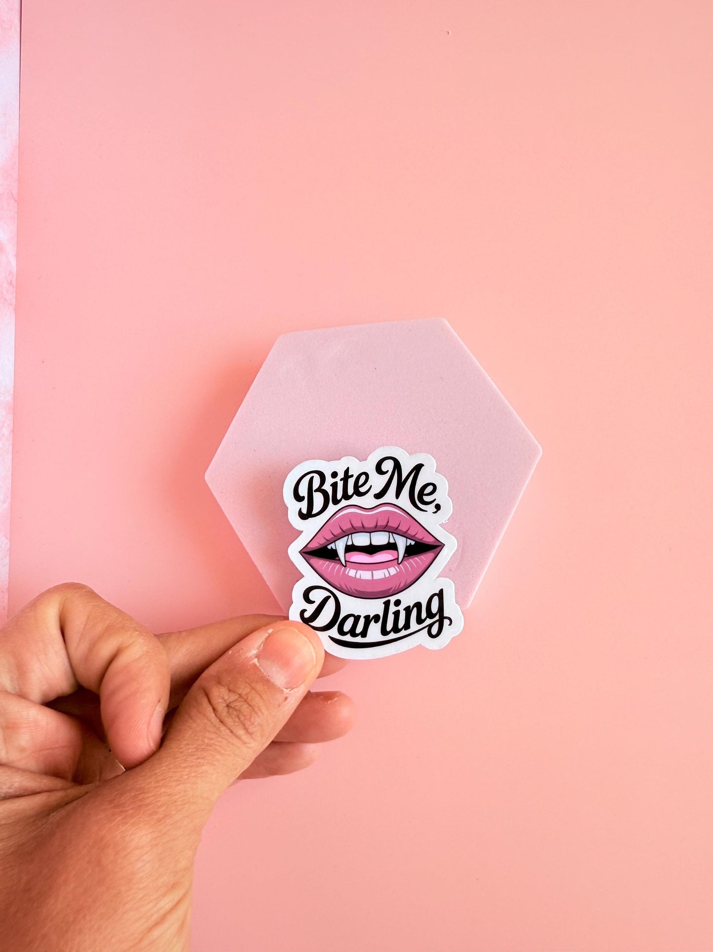 Bite Me Darling Sticker – Vampire Romance Vinyl Sticker, Spicy Booktok Dark Fantasy Gift, Bookish Smut Decor - The Sticker Era