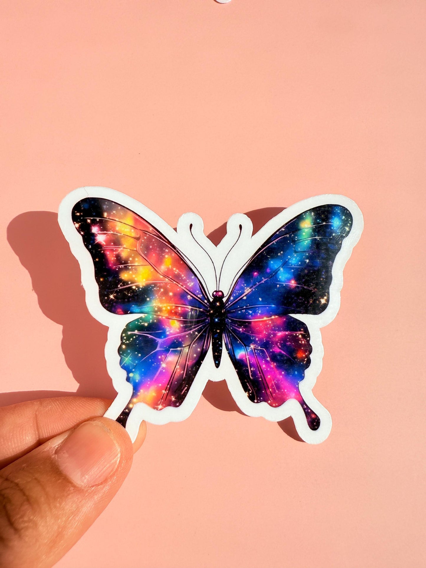 Galaxy Butterfly Sticker – Cosmic Vinyl Butterfly Decal | Holographic Space Aesthetic Waterproof Sticker for Journals & Laptops | Space gift - The Sticker Era