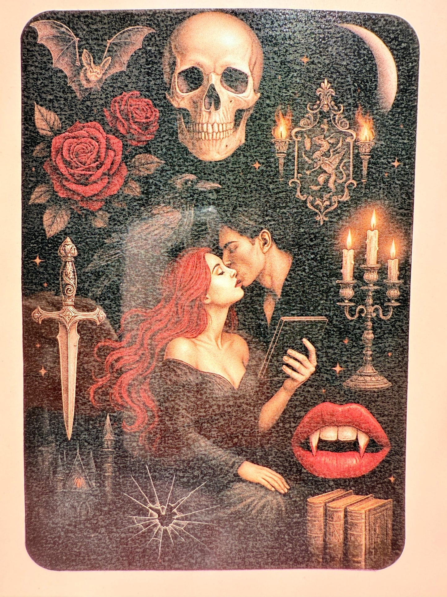 Dark Romance Kindle Insert – Shipped Gothic Vampire Decor, Romantasy Reading Gift, Spooky Bookish Aesthetic - The Sticker Era