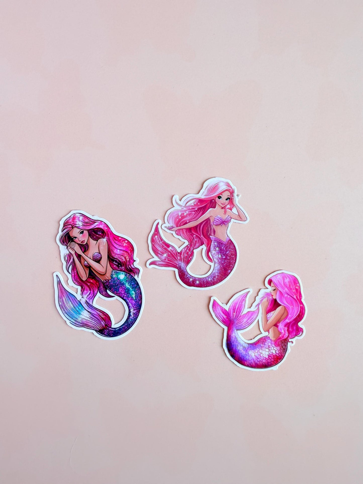Pink Mermaid Sticker Pack – Sparkly Mermaidcore Vinyl Stickers for Water Bottles, Journals & Aesthetic Scrapbooking| kids stickers| birthday - The Sticker Era