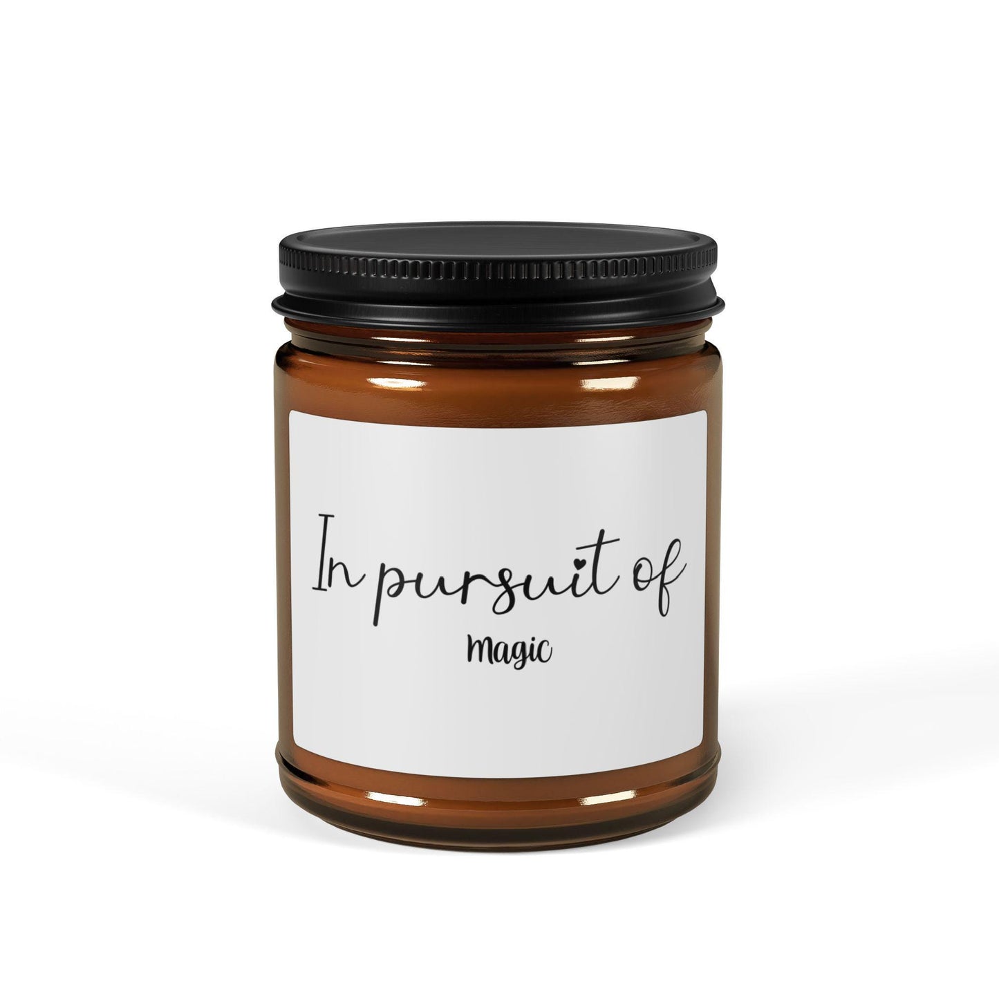 In Pursuit Of Magic Candle | Scented Soy Candle | Amber Jar Home Decor | Cozy Relaxation Gift | Unique Eco-Friendly Spiritual Candle - The Sticker Era