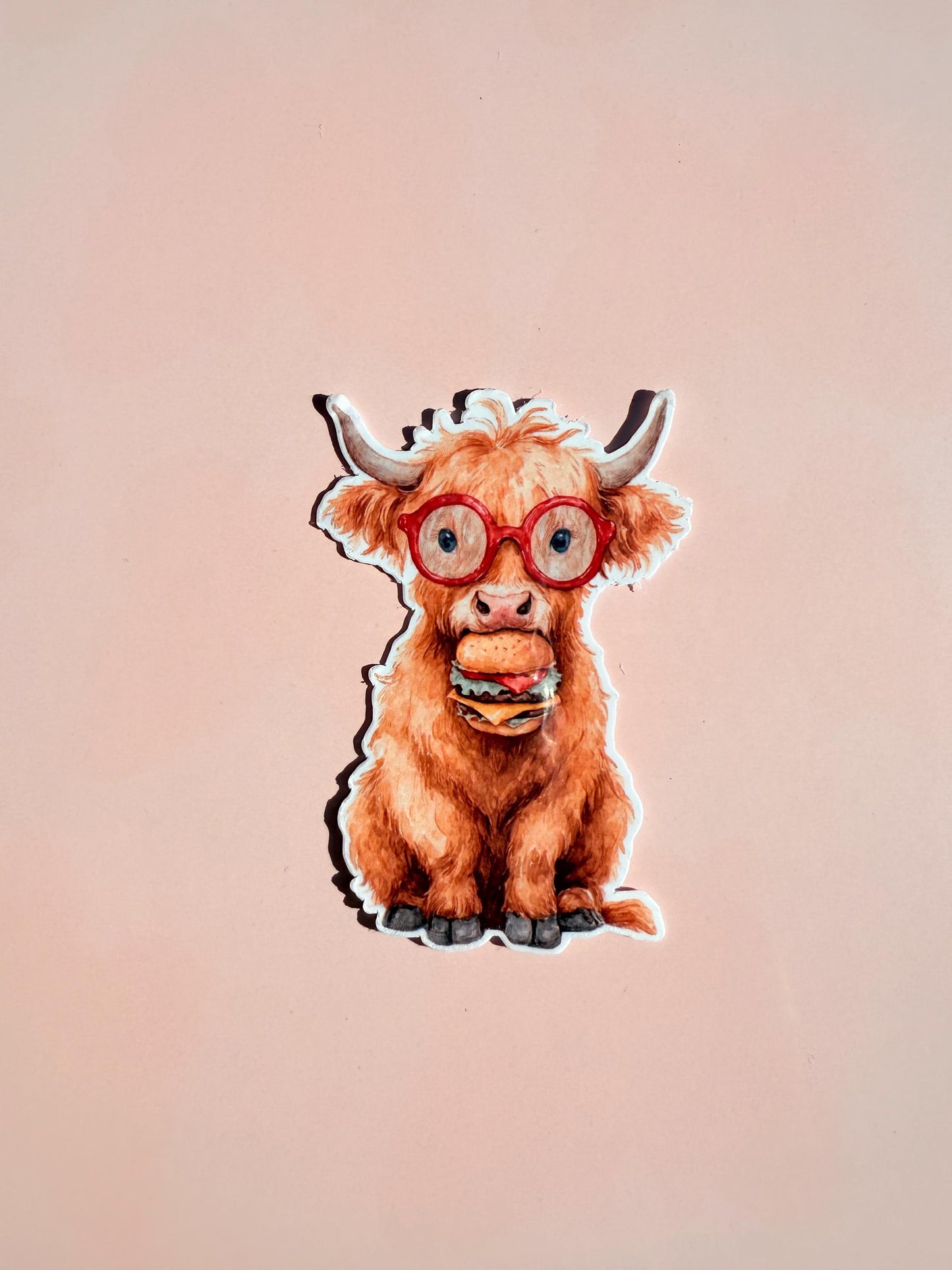 Cute Highland Cow Sticker Pack | Funny Cow Reading Decals | Animal Lover Vinyl Sticker Bundle | Bookworm Farm Animal Laptop Decor| gift - The Sticker Era