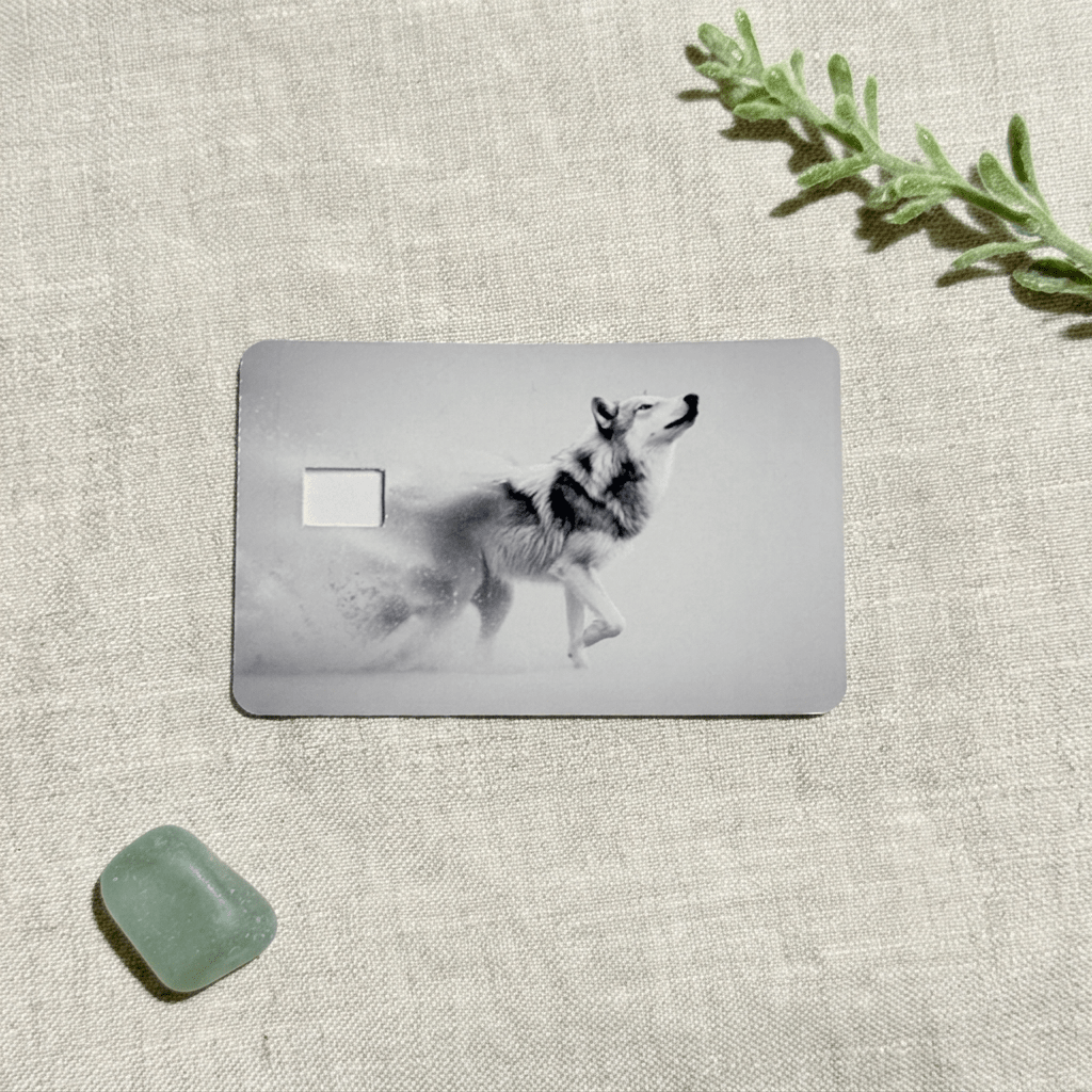 Running Wolf Card Skin – Spirit Animal Debit Card Skin – Sticker Era by The Sticker Era