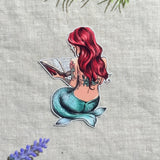 Tattooed Mermaid Reading Sticker | Bookish Vinyl Decal by The Sticker Era