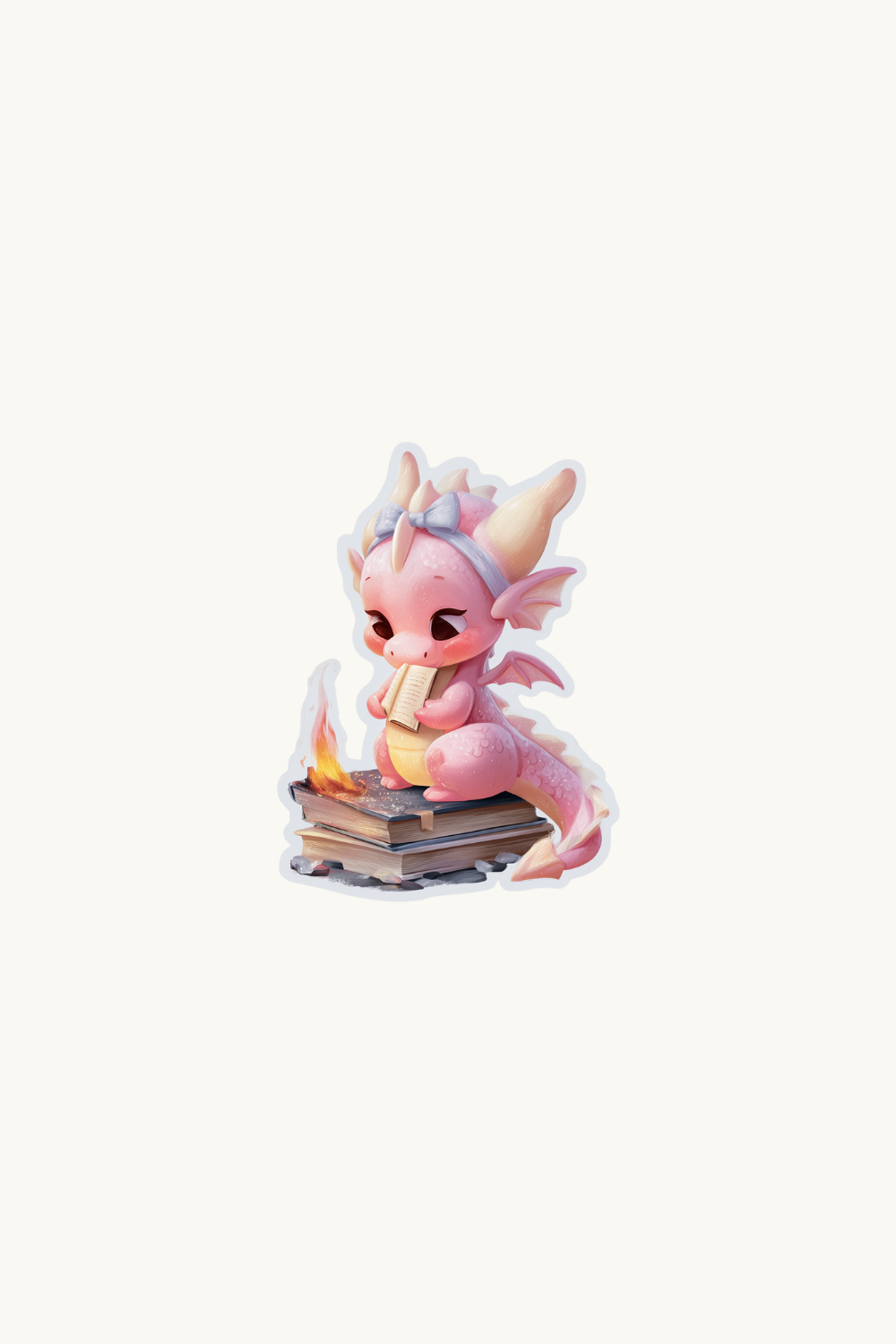 Pink dragon sticker size - matte finish vinyl decal

