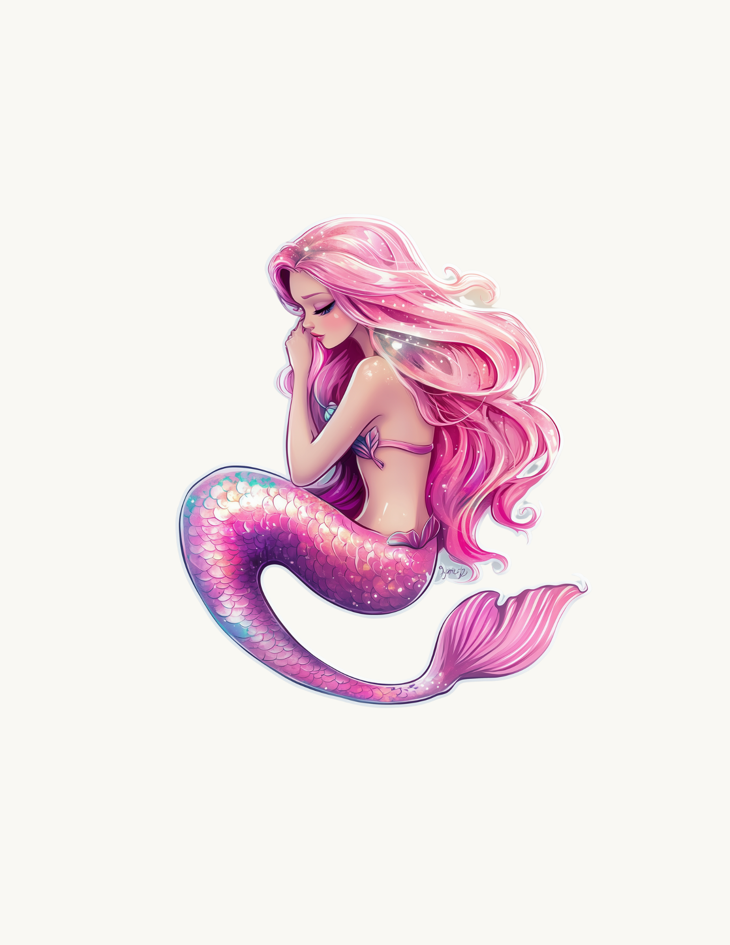 Pink Mermaid Sticker Pack | Sparkly Mermaidcore Vinyl Decal Set