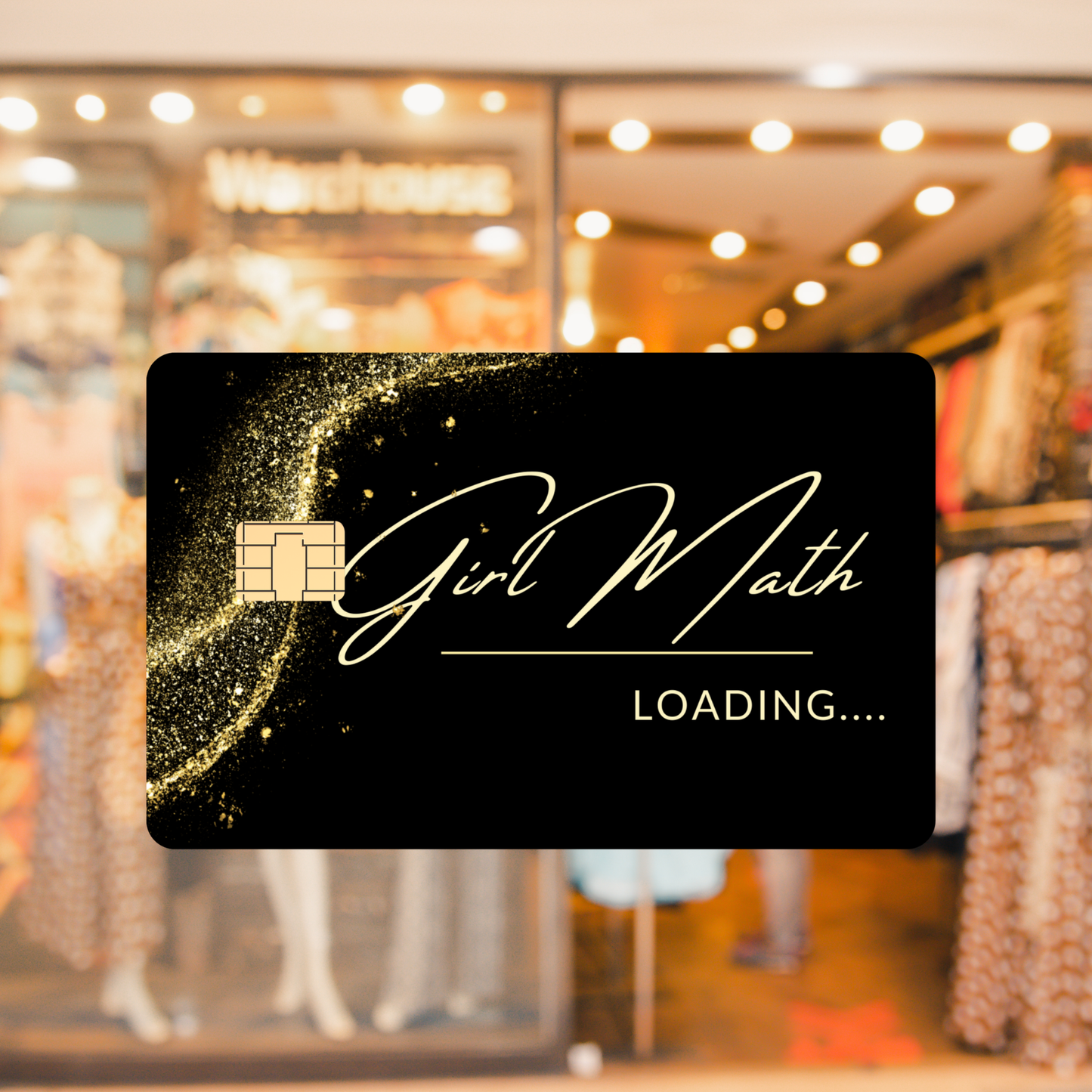 Gold Glitter Debit Card Skin | Holographic Champagne Sparkle Credit Card Cover