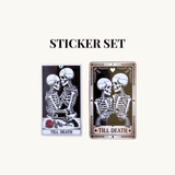 Till Death Tarot Sticker Set | Gothic Skeleton Couple Dark Romance Vinyl Decals by The Sticker Era