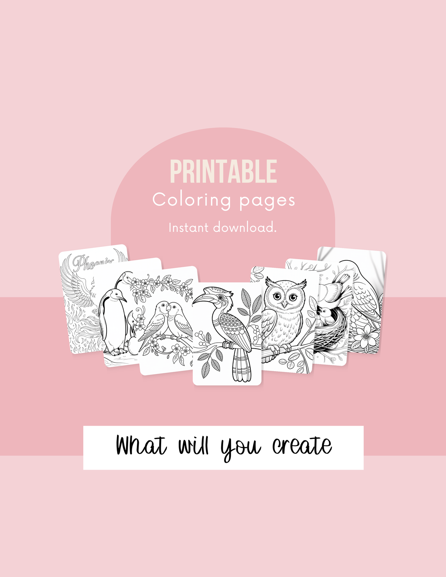 Bird Digital Coloring Book | 112-Page All Kinds of Birds Printable | Adult Nature Inspired Stress Relief Art | Instant Download 8.5x11 Activity - The Sticker Era