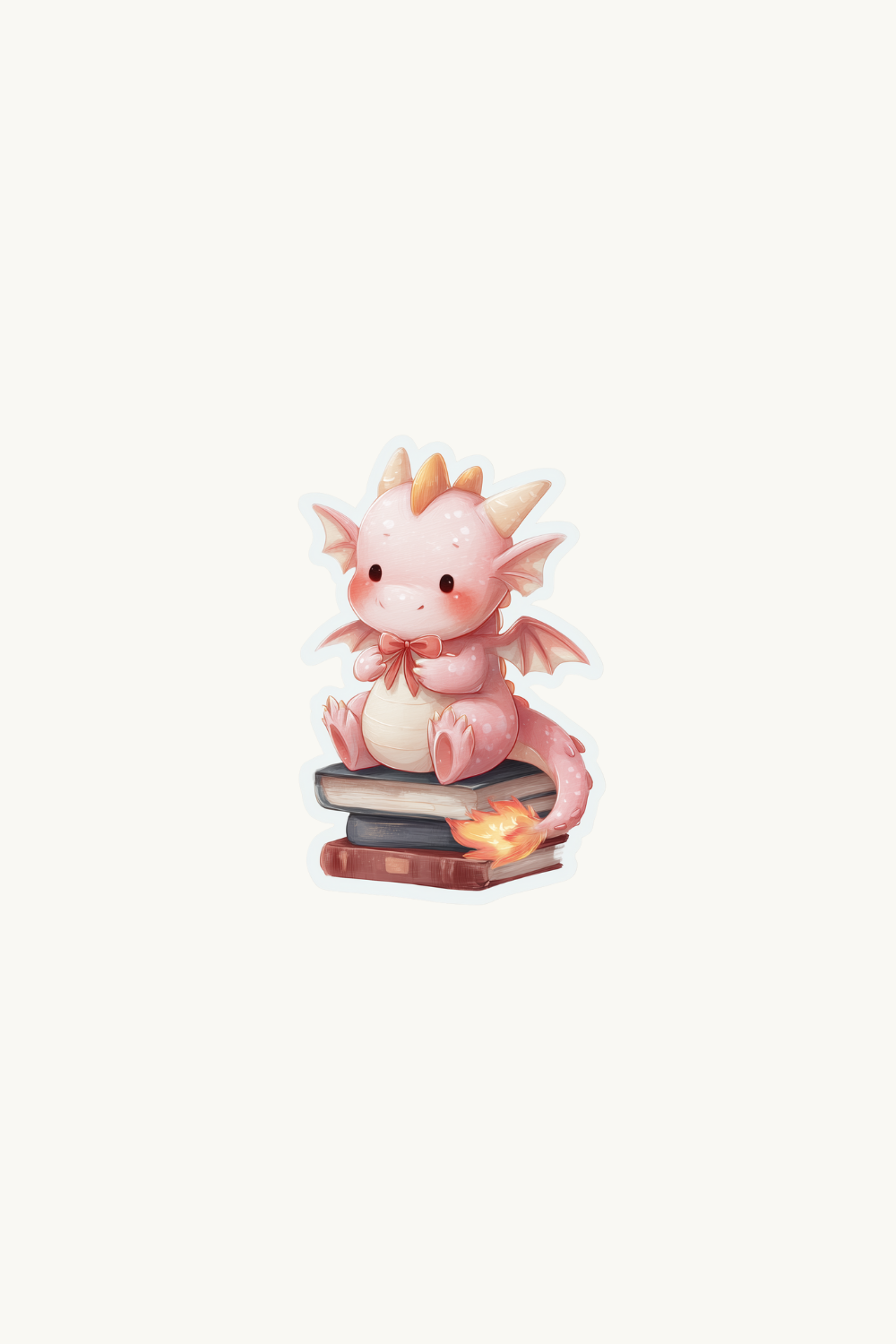 Pink dragon sticker size - matte finish vinyl decal
