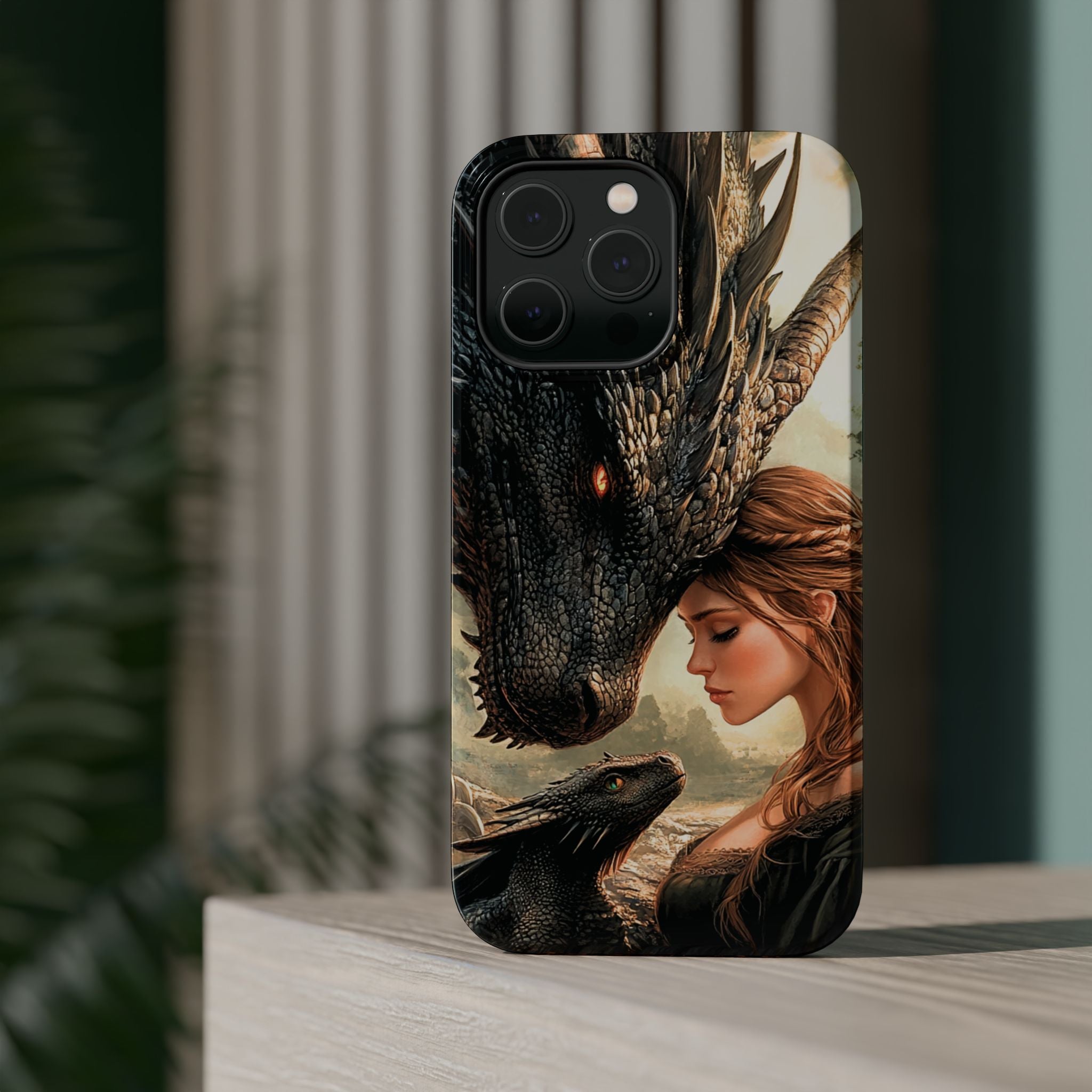 Dragon Romantasy Phone Case – MagSafe Compatible Tough Case, Bookish Fantasy Reader Gift for iPhone & Galaxy by The Sticker Era