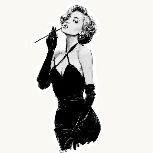 Old Hollywood Glamour Sticker | Vintage Cinema Aesthetic Vinyl Decal