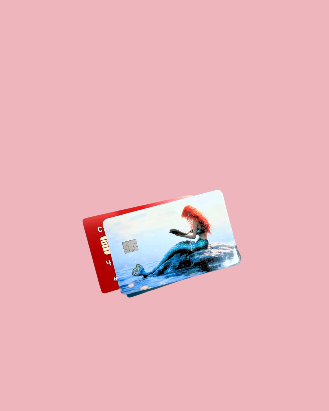 Mermaid Debit Card Skin | Reading Mermaid Fantasy Ocean Vinyl Cover | Redhead Octopus Book Lover Wallet Decal | Standard Size Credit Card Skin - The Sticker Era