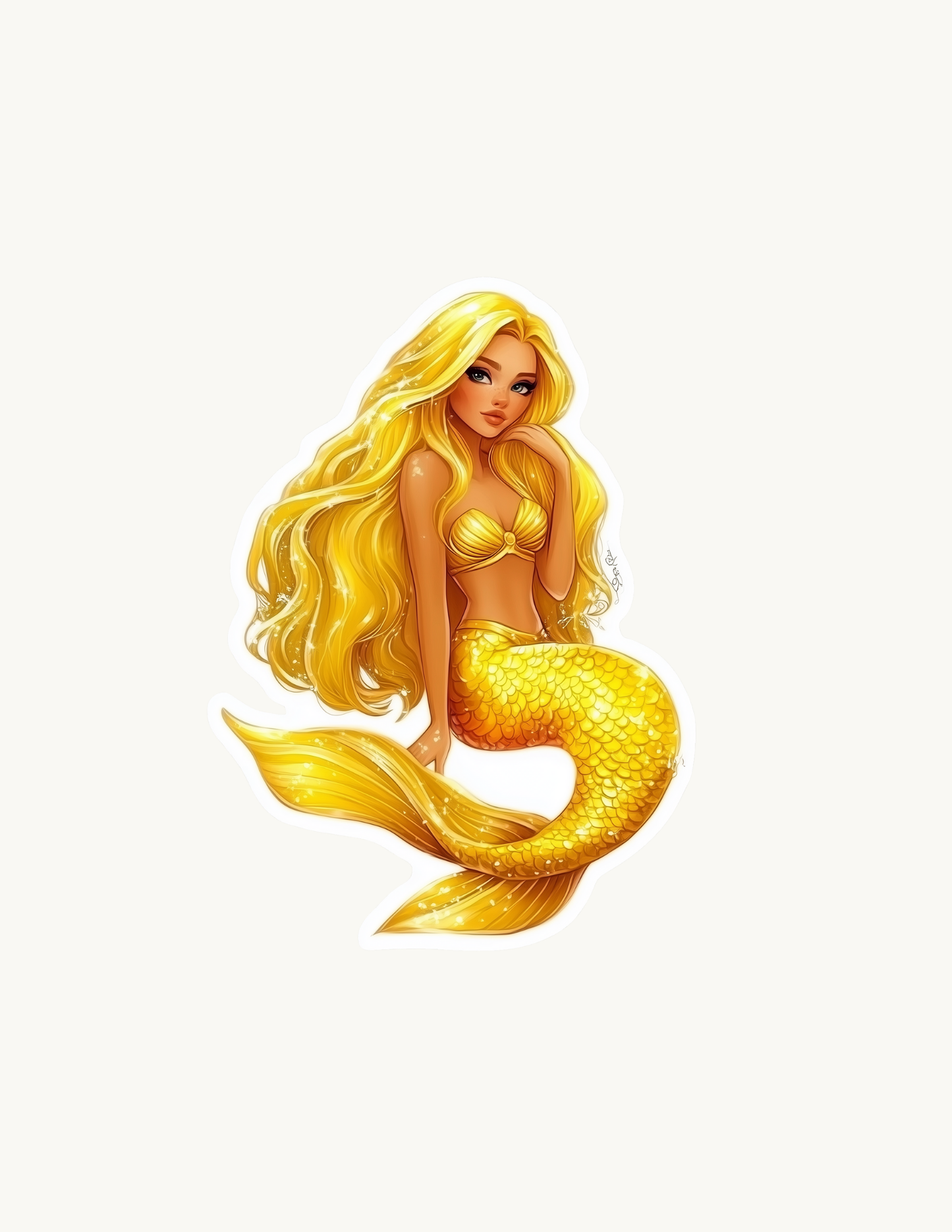 Golden Mermaid Sticker Pack | Fantasy Aesthetic Mermaidcore Vinyl Decals
