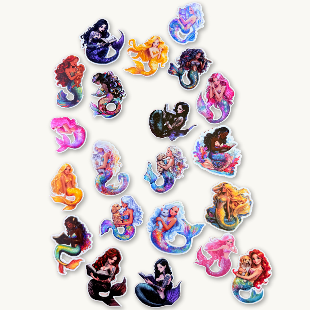 Ultimate Mermaid Sticker Set | 20-Piece Bookish Fantasy Vinyl Decal Collection