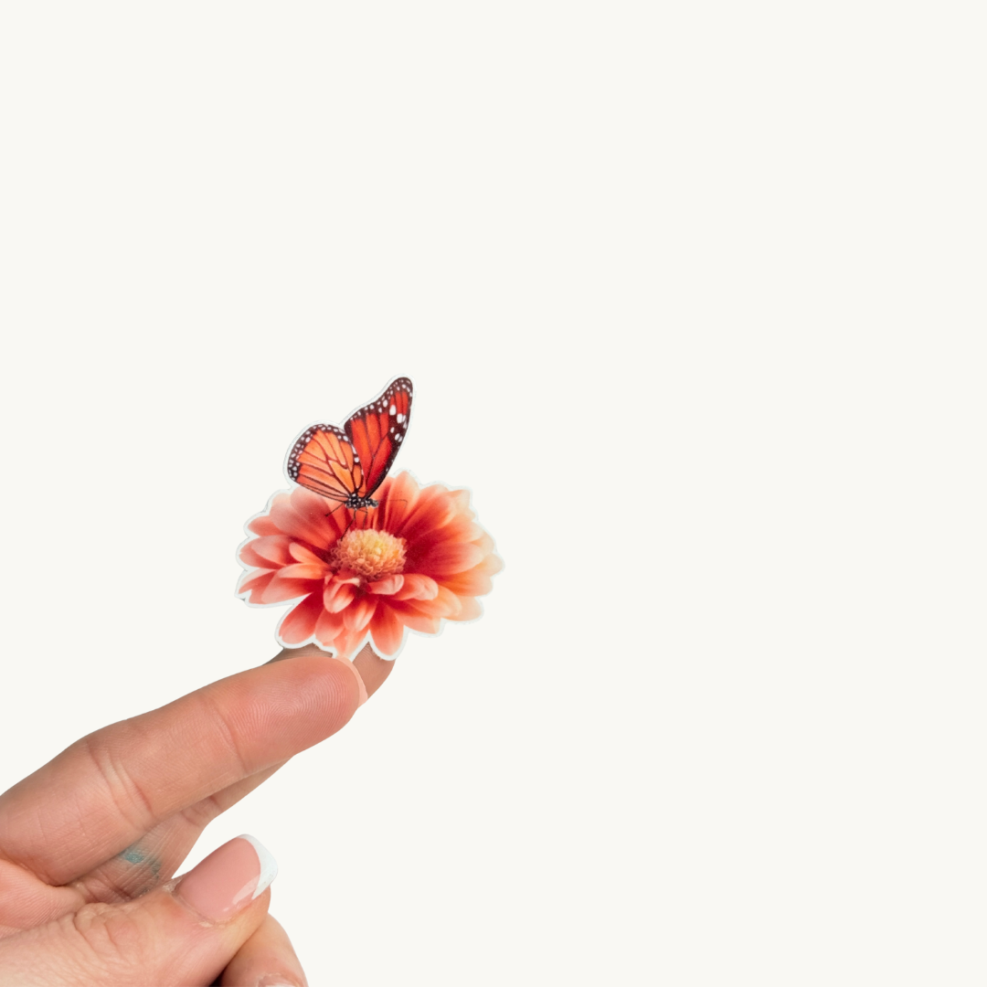 Summer garden aesthetic sticker, colorful floral and butterfly decal for cottagecore vibes.
