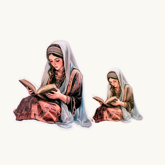 Vintage Reading Woman Sticker | Cozy Bookish Aesthetic Vinyl Decal