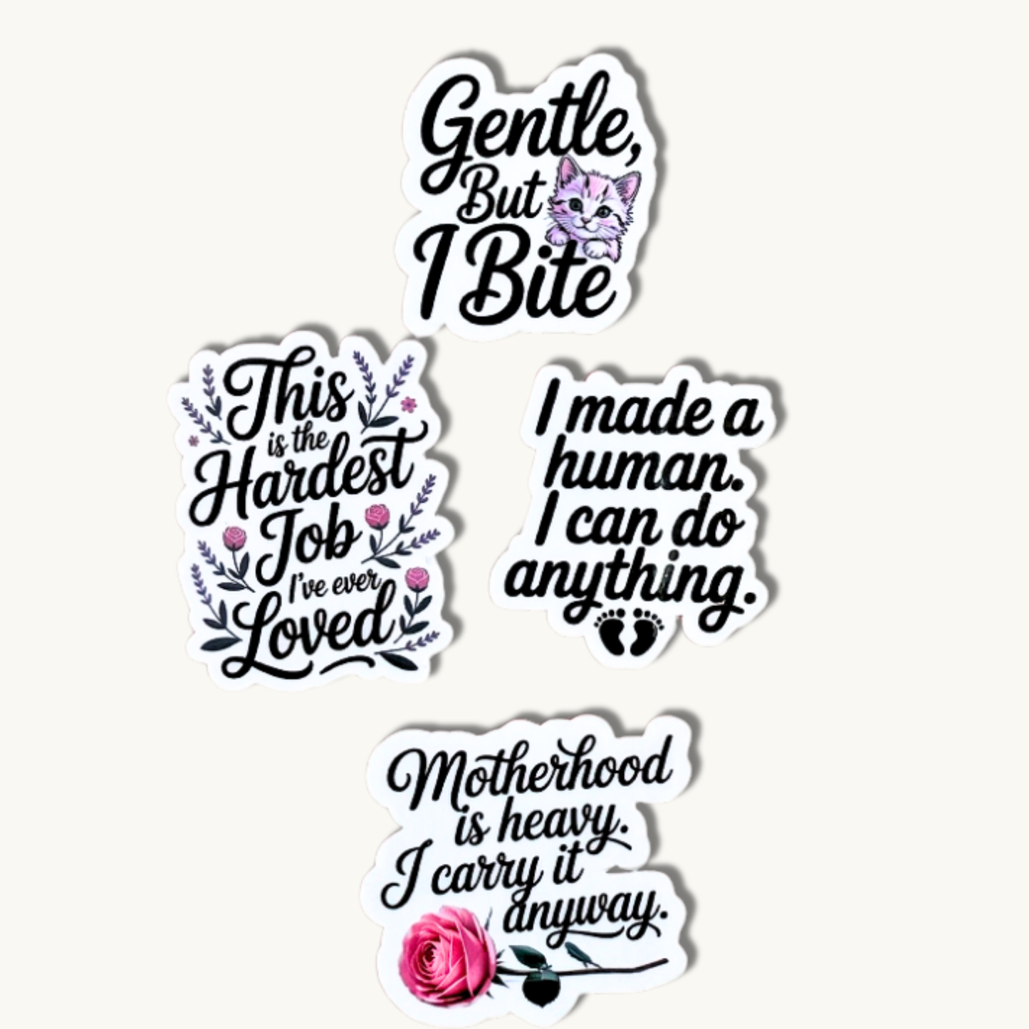 Motherhood Quote Sticker Set | Real Mom Life Vinyl Decals – Sticker Era