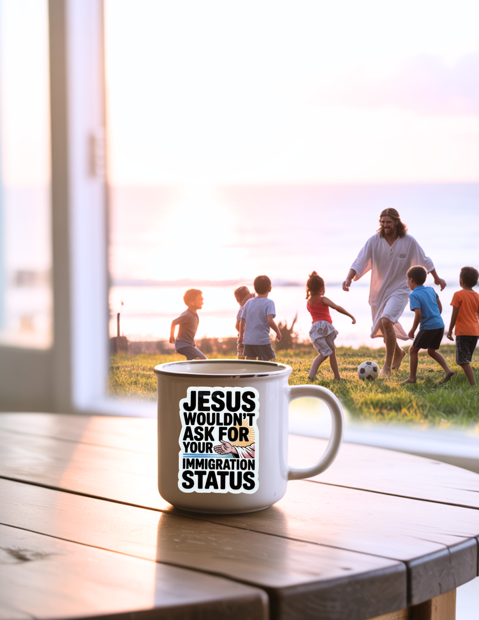 Jesus Wouldn't Ask Your Immigration Status Sticker | Inclusive Christian Vinyl Decal | Faith-Based Social Justice Gift | Compassion Immigration Reform Sticker - The Sticker Era
