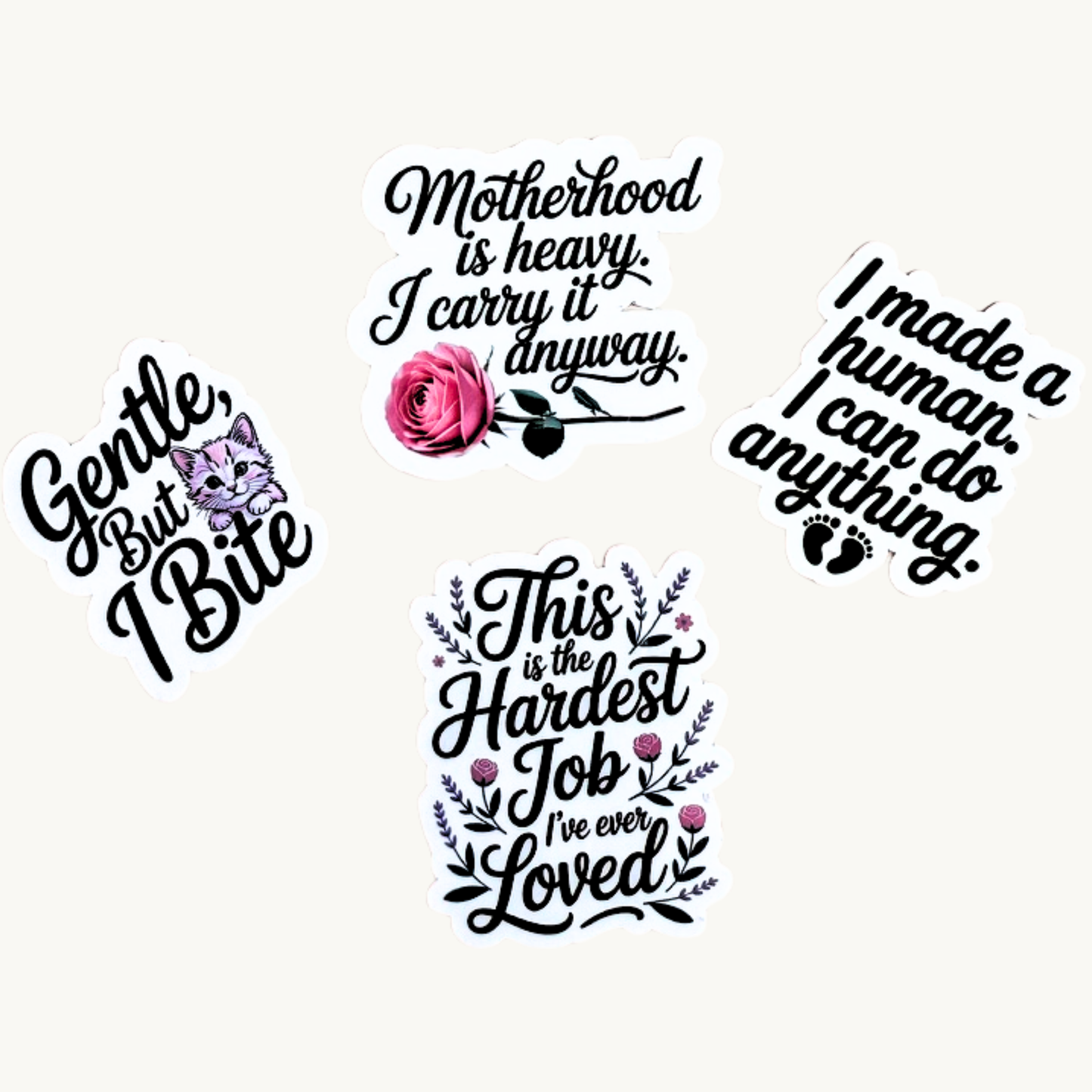 Motherhood Quote Sticker Set | Real Mom Life Vinyl Decals – Sticker Era