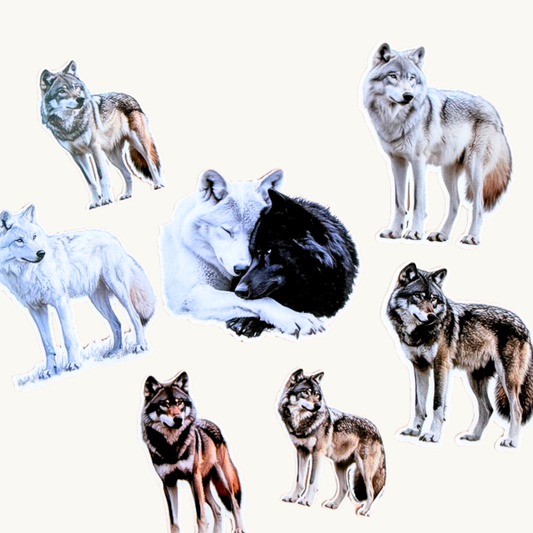Wolf Sticker Pack | Realistic Wolf Art Vinyl Decals
