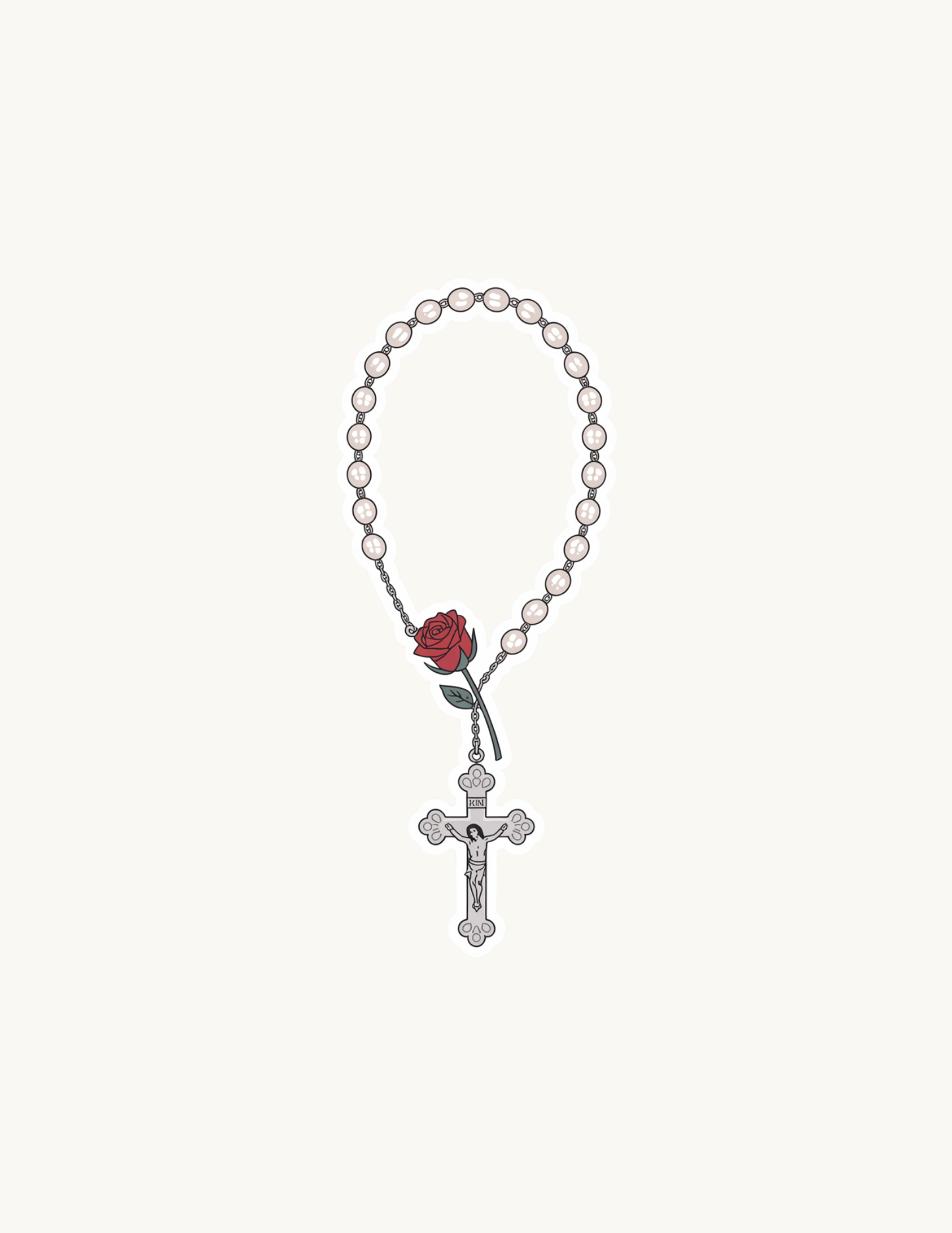 Cross & Rosary Sticker Set | Faith-Based Christian Vinyl Decals