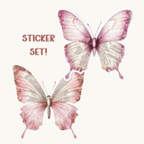 Pink Butterfly Vintage Text Sticker | Bookish Aesthetic Vinyl Decal by The Sticker Era
