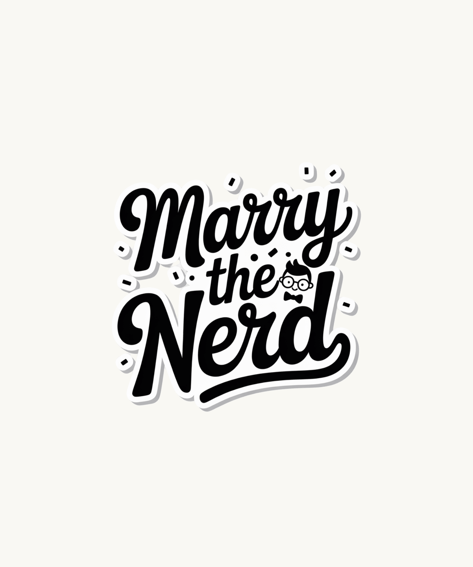 "Marry the Nerd" Sticker | Bookish Romance Vinyl Decal by The Sticker Era