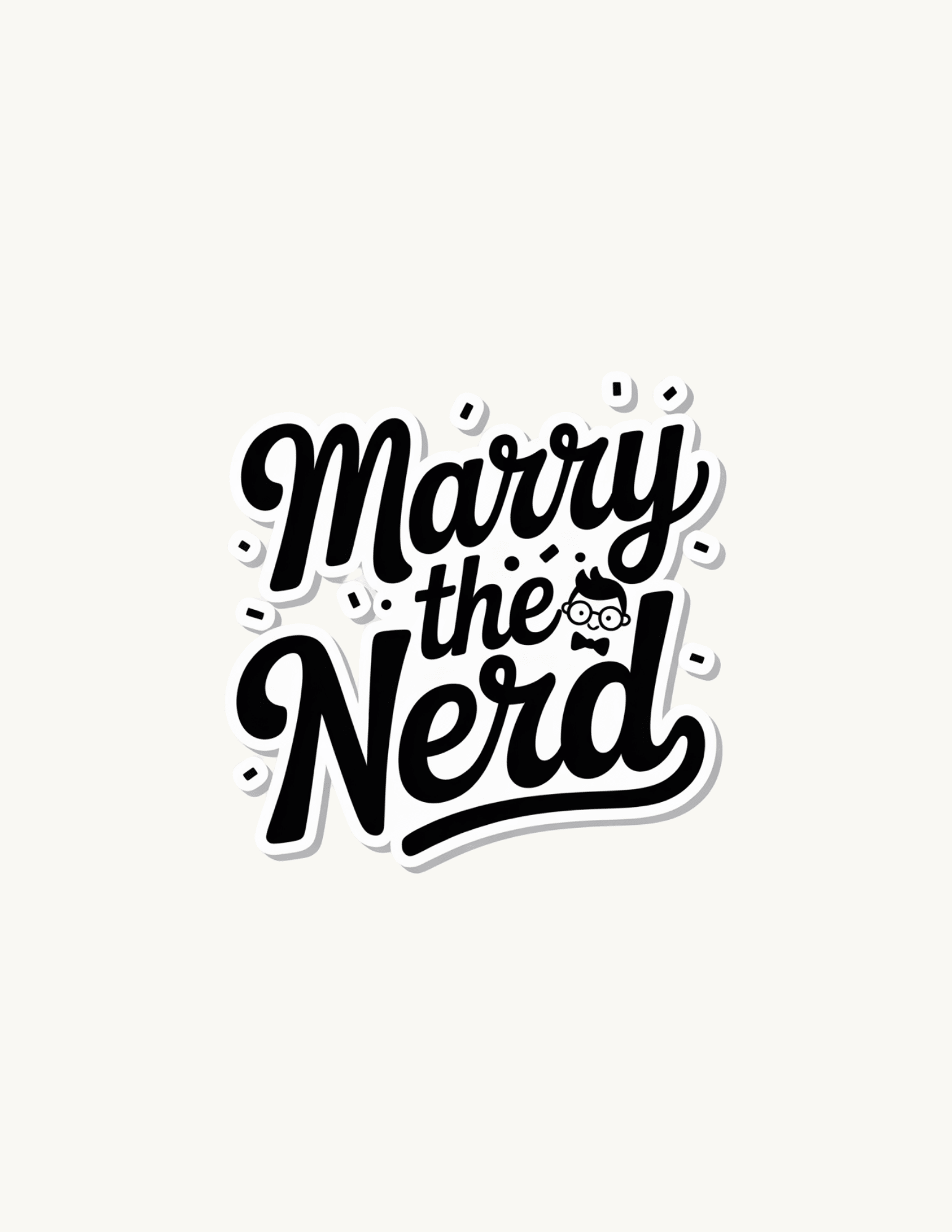 "Marry the Nerd" Sticker | Bookish Romance Vinyl Decal by The Sticker Era