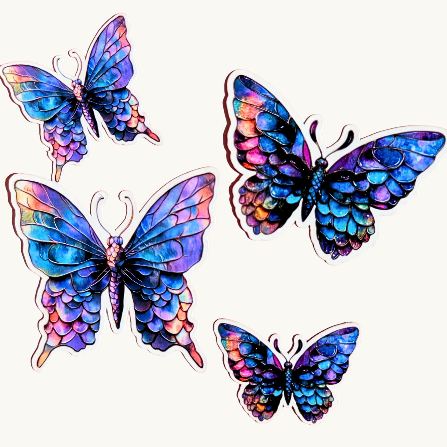 Iridescent Butterfly Sticker | Holographic Mermaid Scale Wings Vinyl Decal