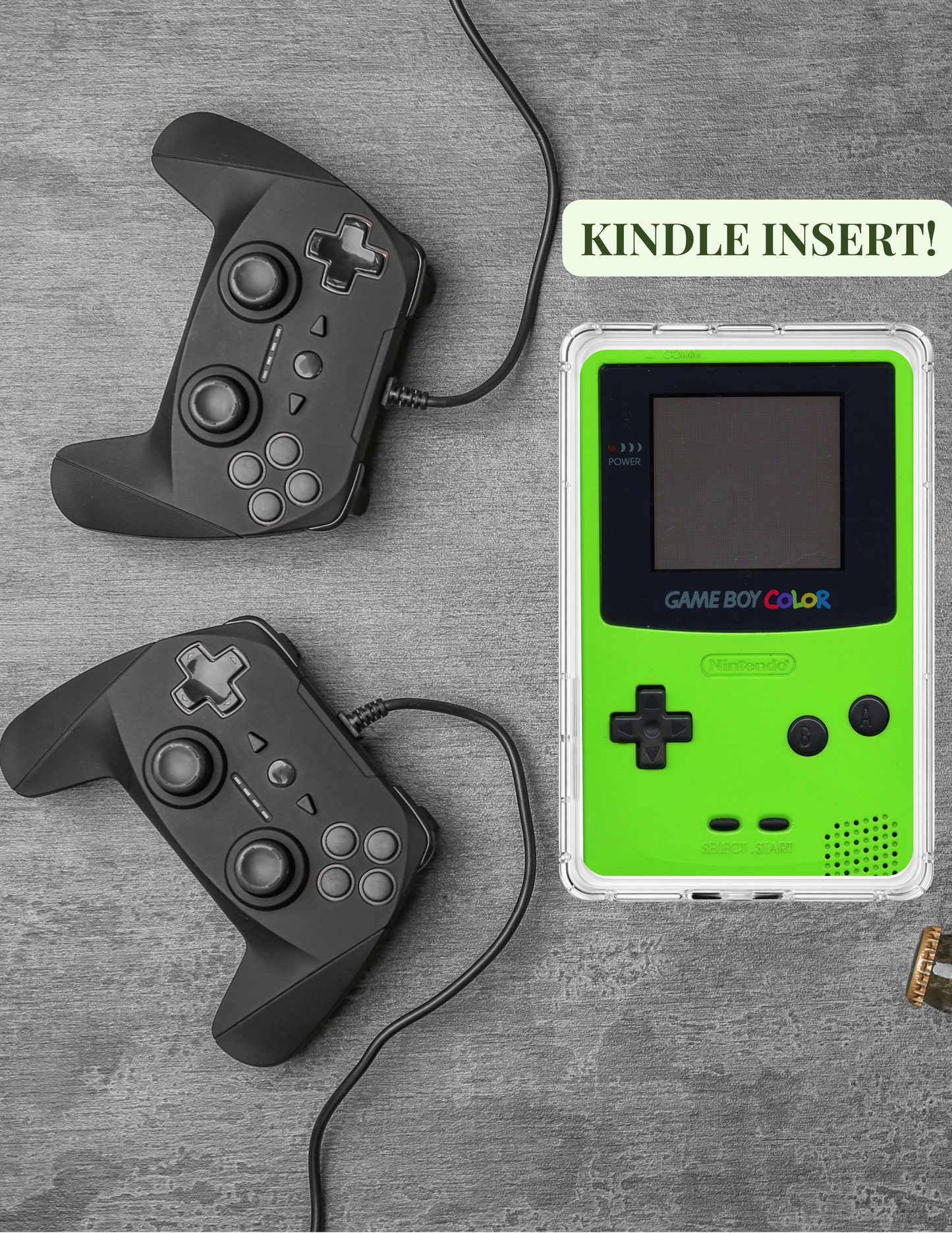 Retro Gamer Kindle Insert | 90s Handheld Nostalgic Clear Case Decor