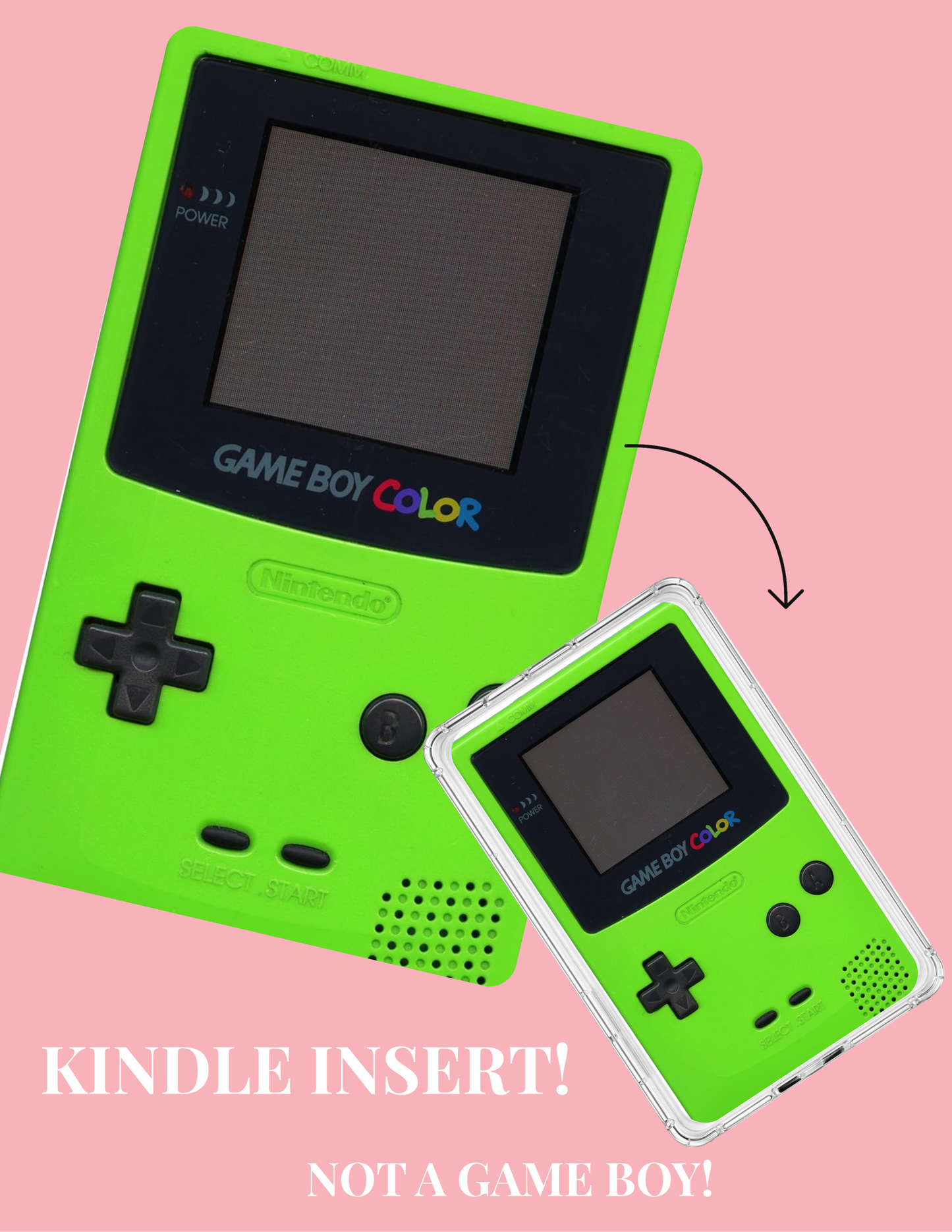 Retro Gamer Kindle Insert | 90s Handheld Nostalgic Clear Case Decor