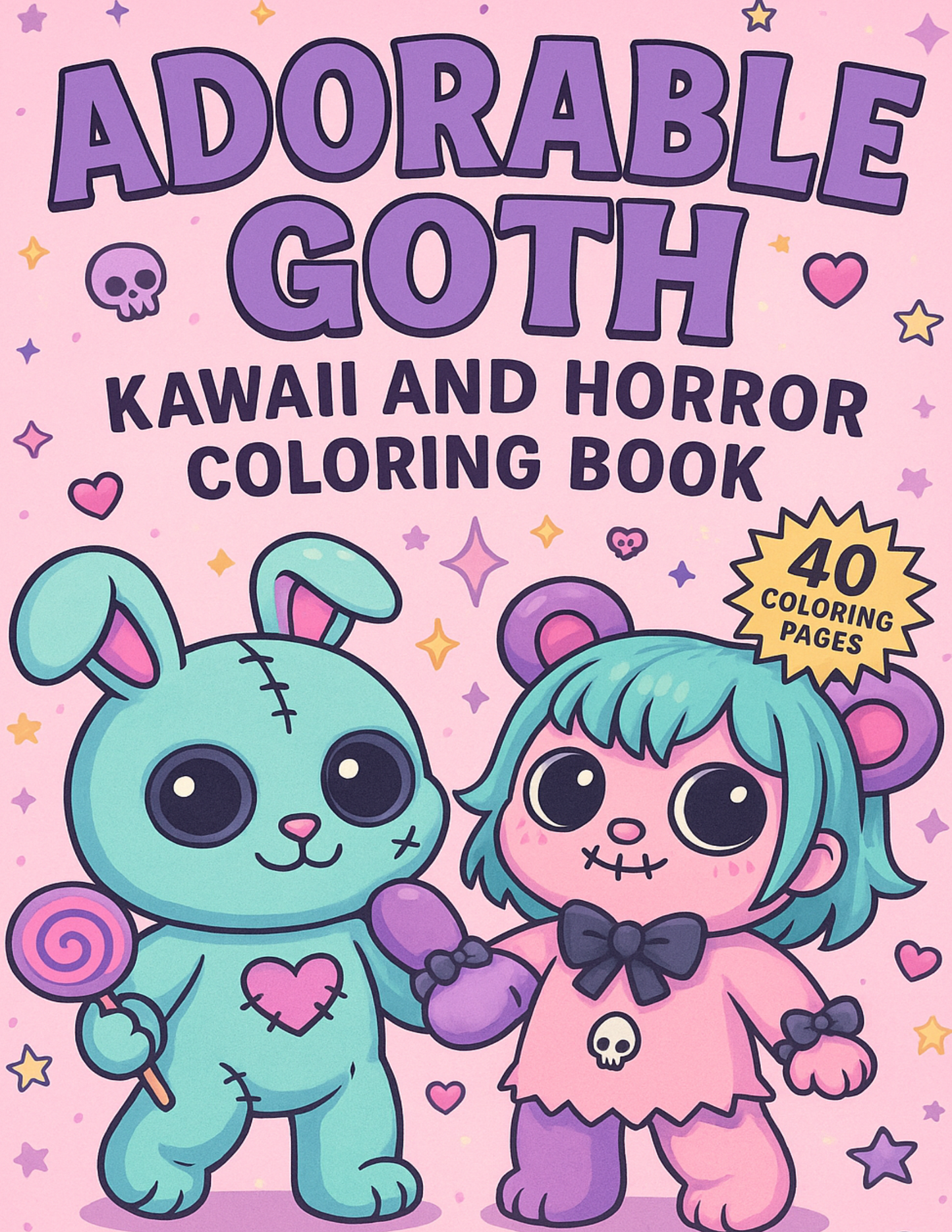 Kiwi Style Digital Coloring Book | 40-Page Cute Monster Spooky Kawaii Printable Pages | Adorable Halloween Adult & Kids Coloring | Instant Download 8.5x11 - The Sticker Era